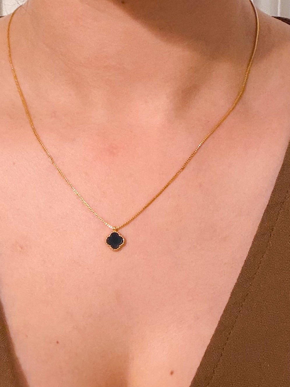 Black Clover necklace gold plated