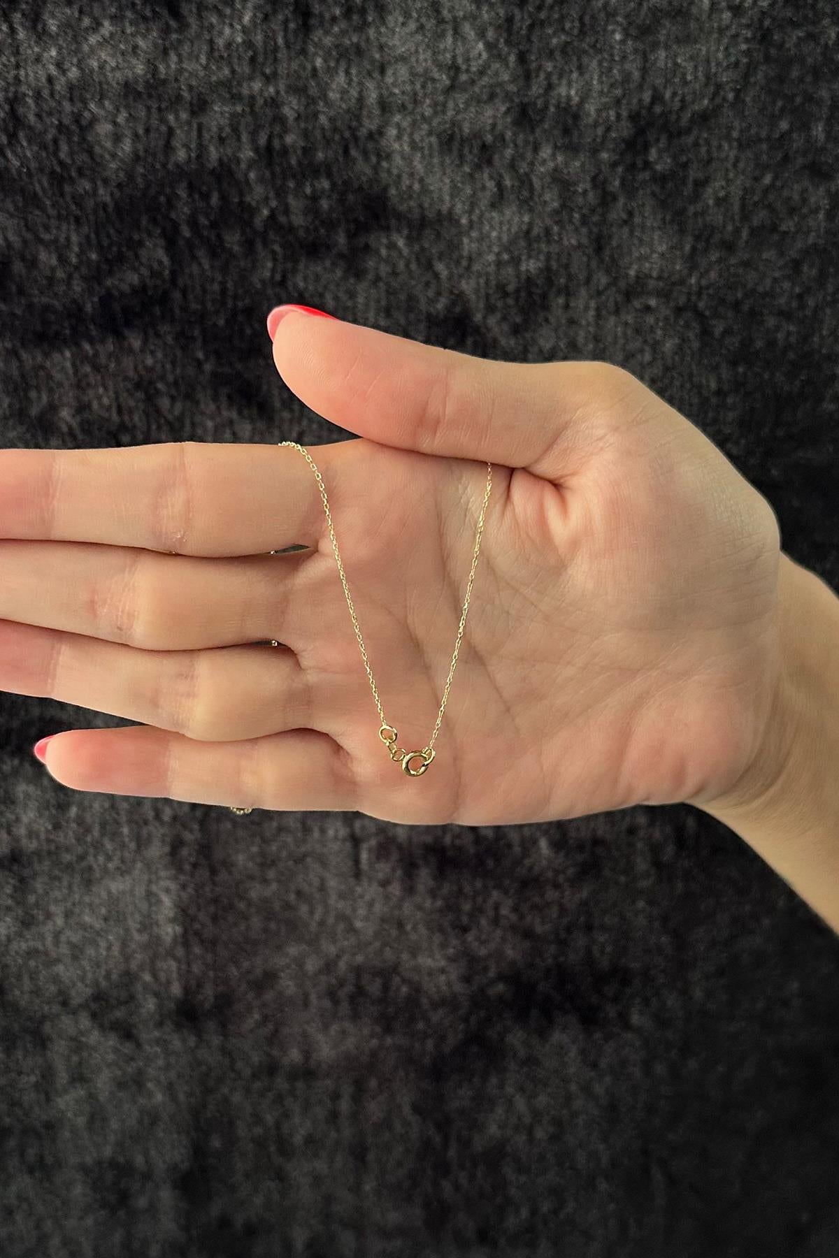 14ct Gold Chunky Star in Hoop Dangling Necklace