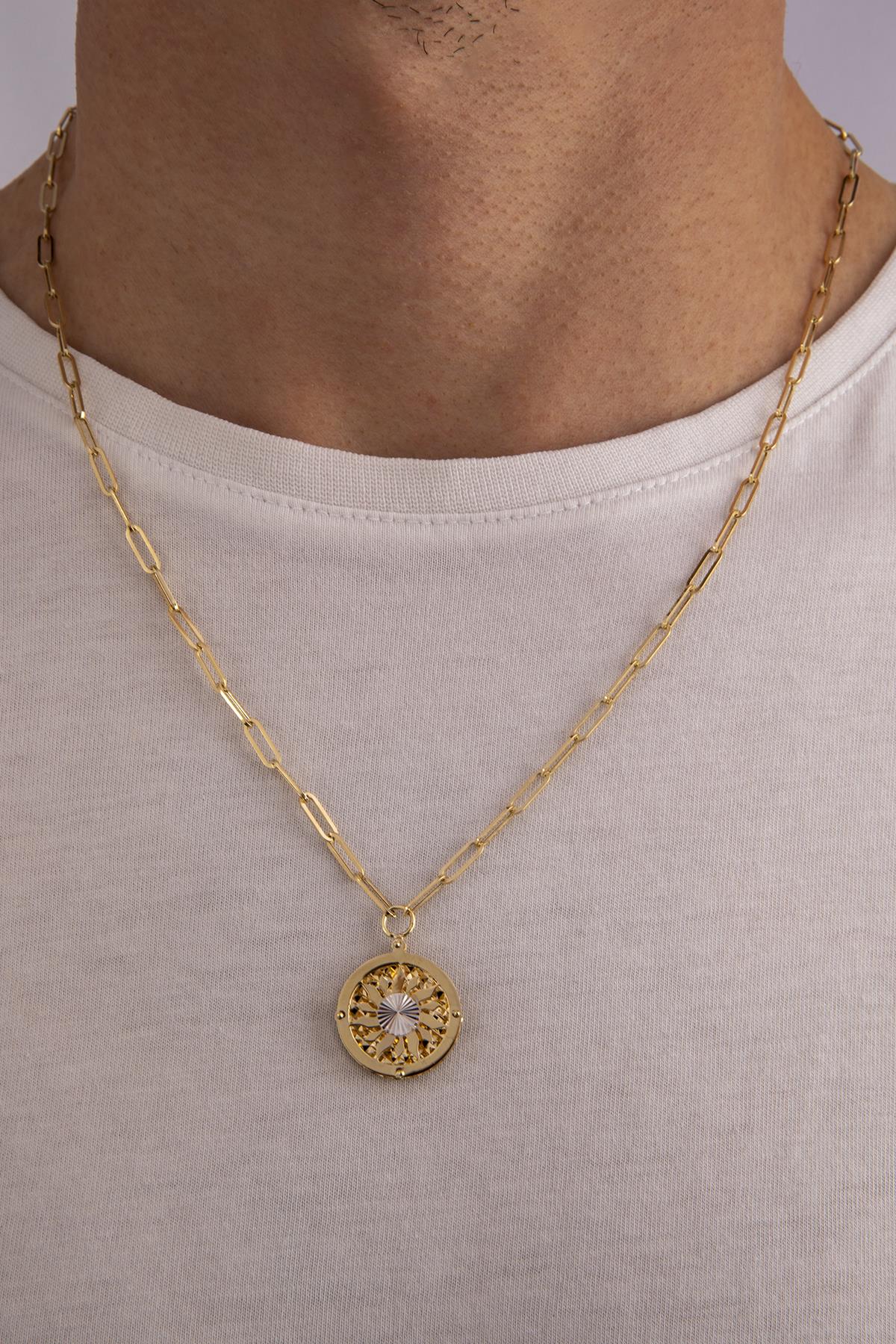 14ct Gold Sun Chain - MENS NECKLACE