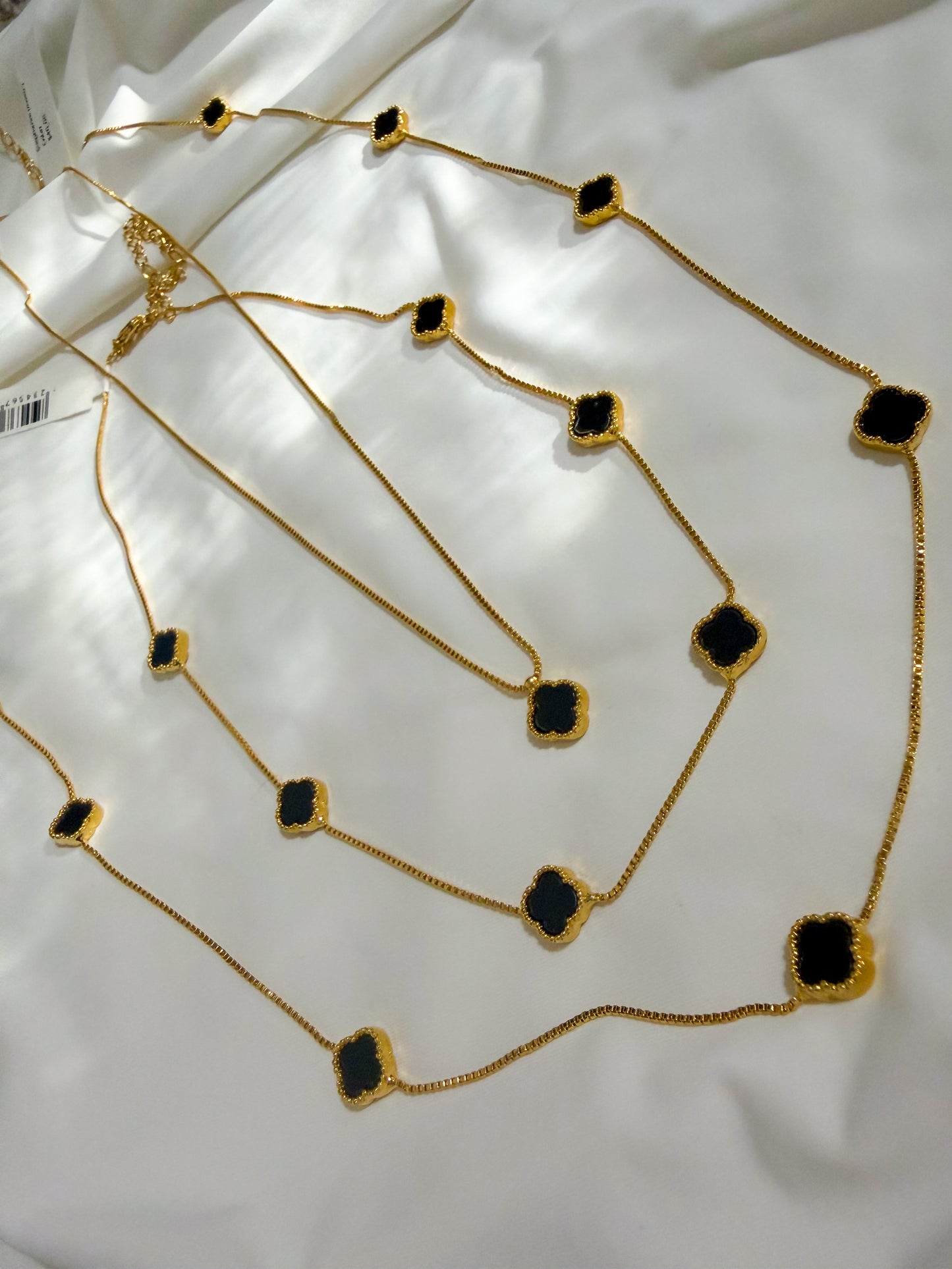 Trio Black Clover necklace gold plated