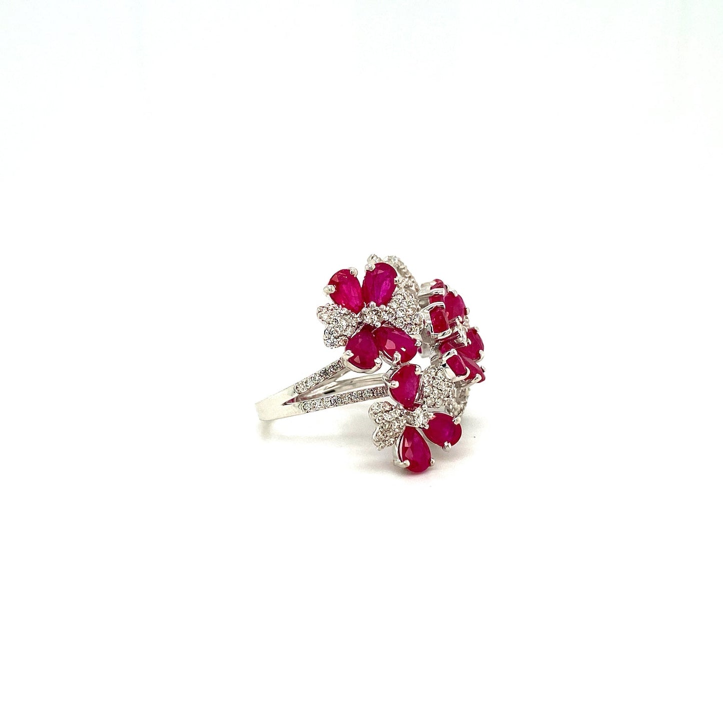 Ruby and Diamond Ring in 18K White Gold - KGR 14920-1