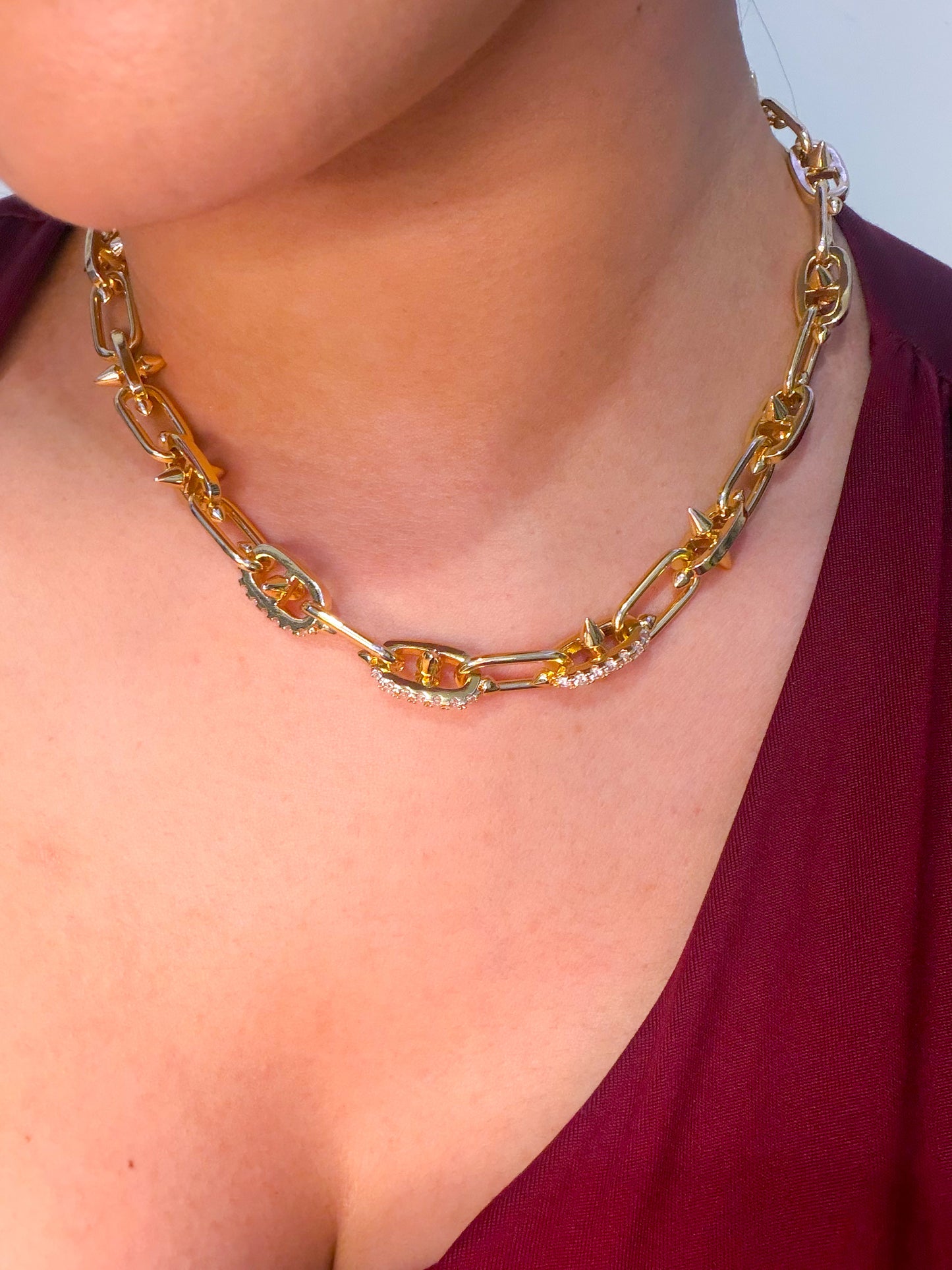 Neckace spike gold plated