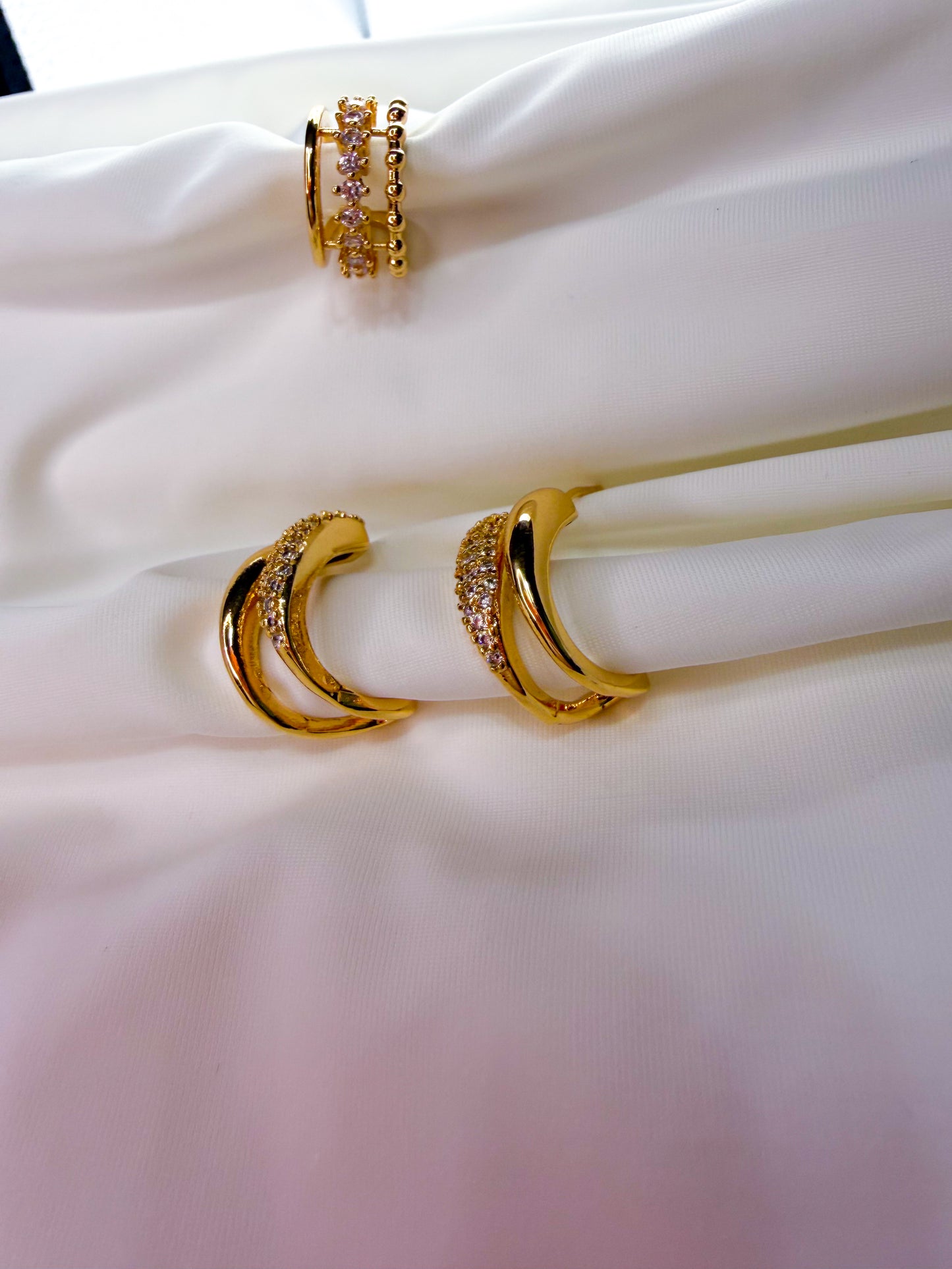 Clip on Earrings + gold plated earrings