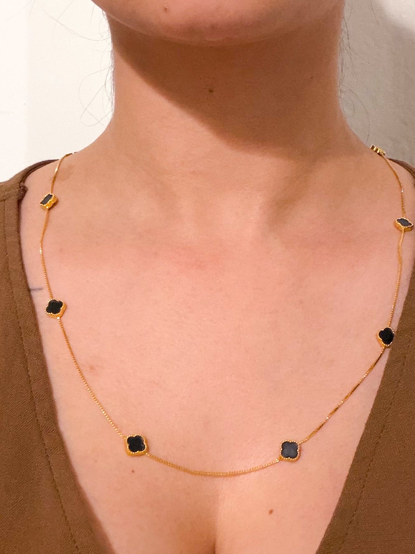 Black Clover necklace gold plated