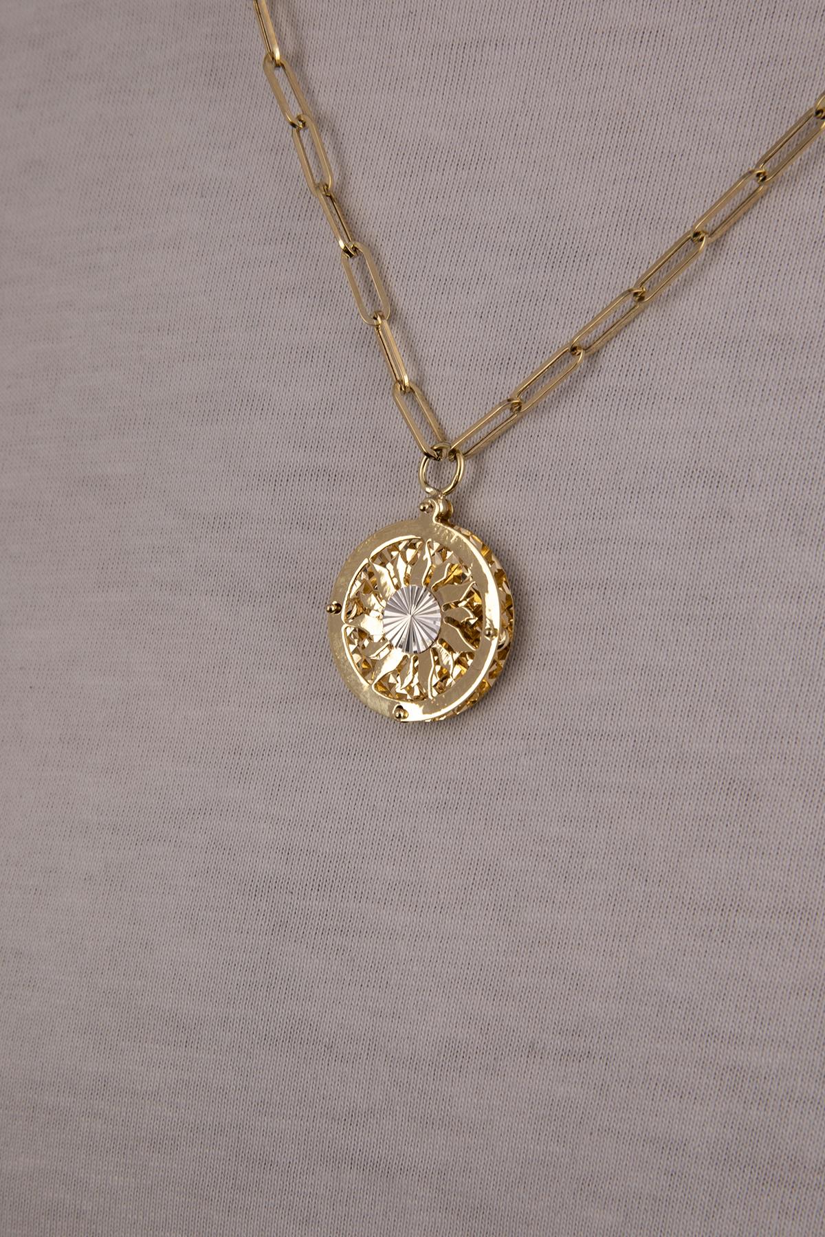 14ct Gold Sun Chain - MENS NECKLACE