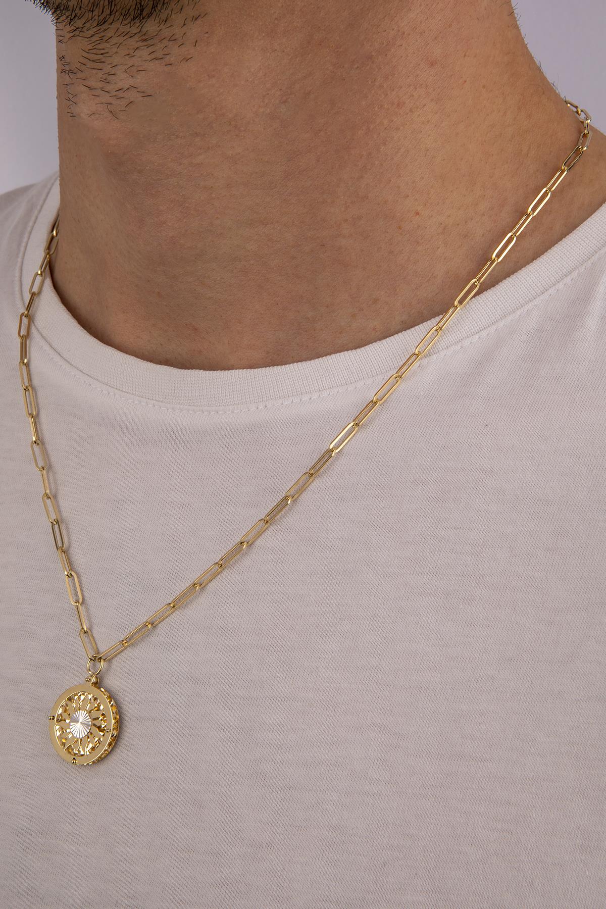 14ct Gold Sun Chain - MENS NECKLACE