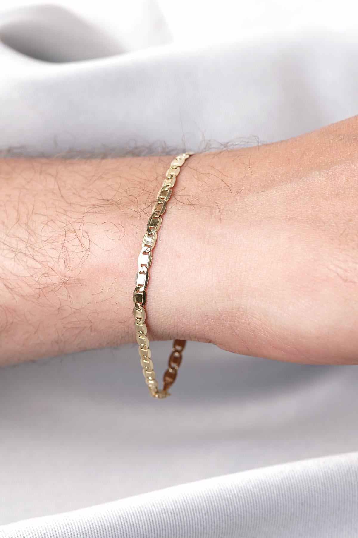 14ct Gold Valentino Chain Men'sBracelet