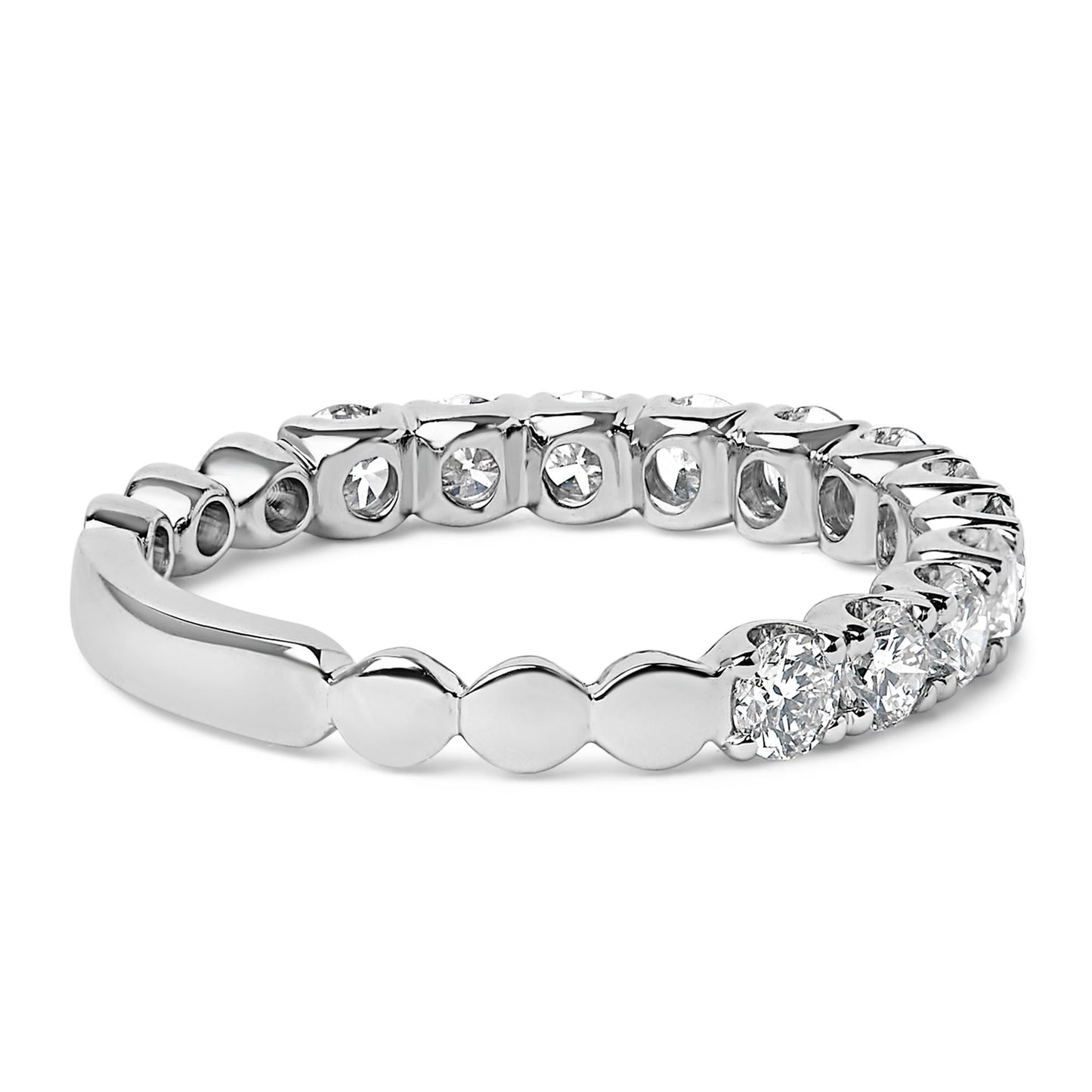 14K Gold 1.00 Cttw Round Diamond Prong Set Wedding Band