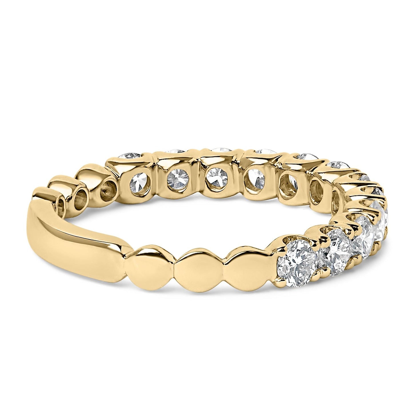 14K Gold 1.00 Cttw Round Diamond Prong Set Wedding Band