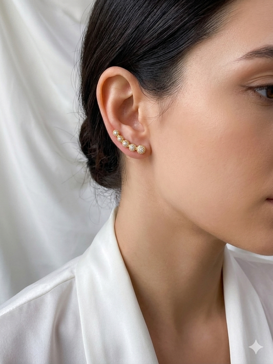 Climber Earrings Gold Plated