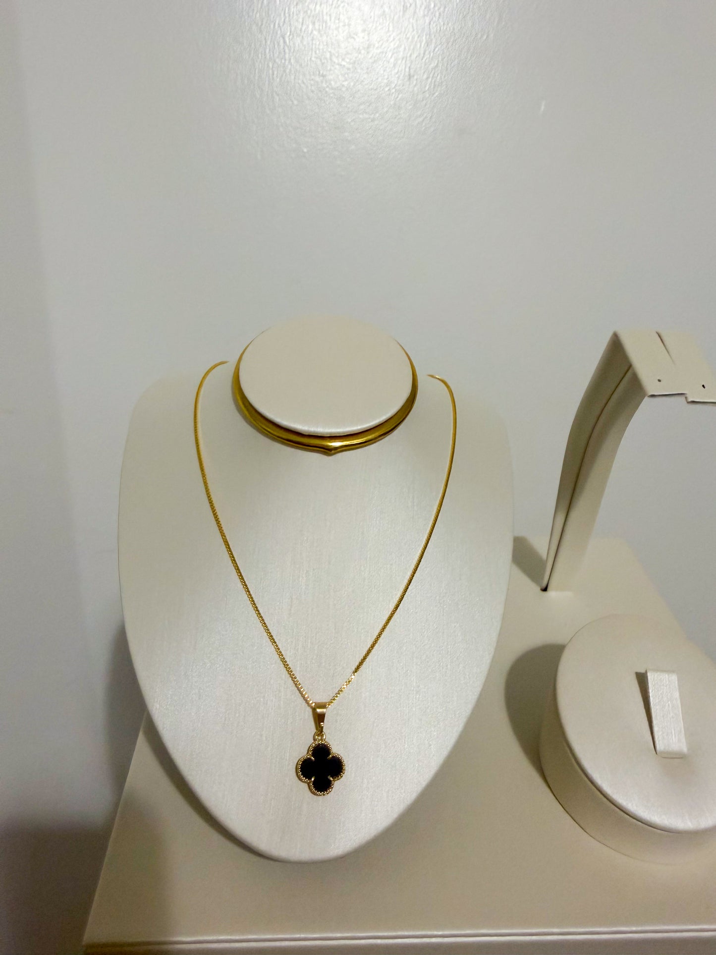 Black Clover necklace gold plated