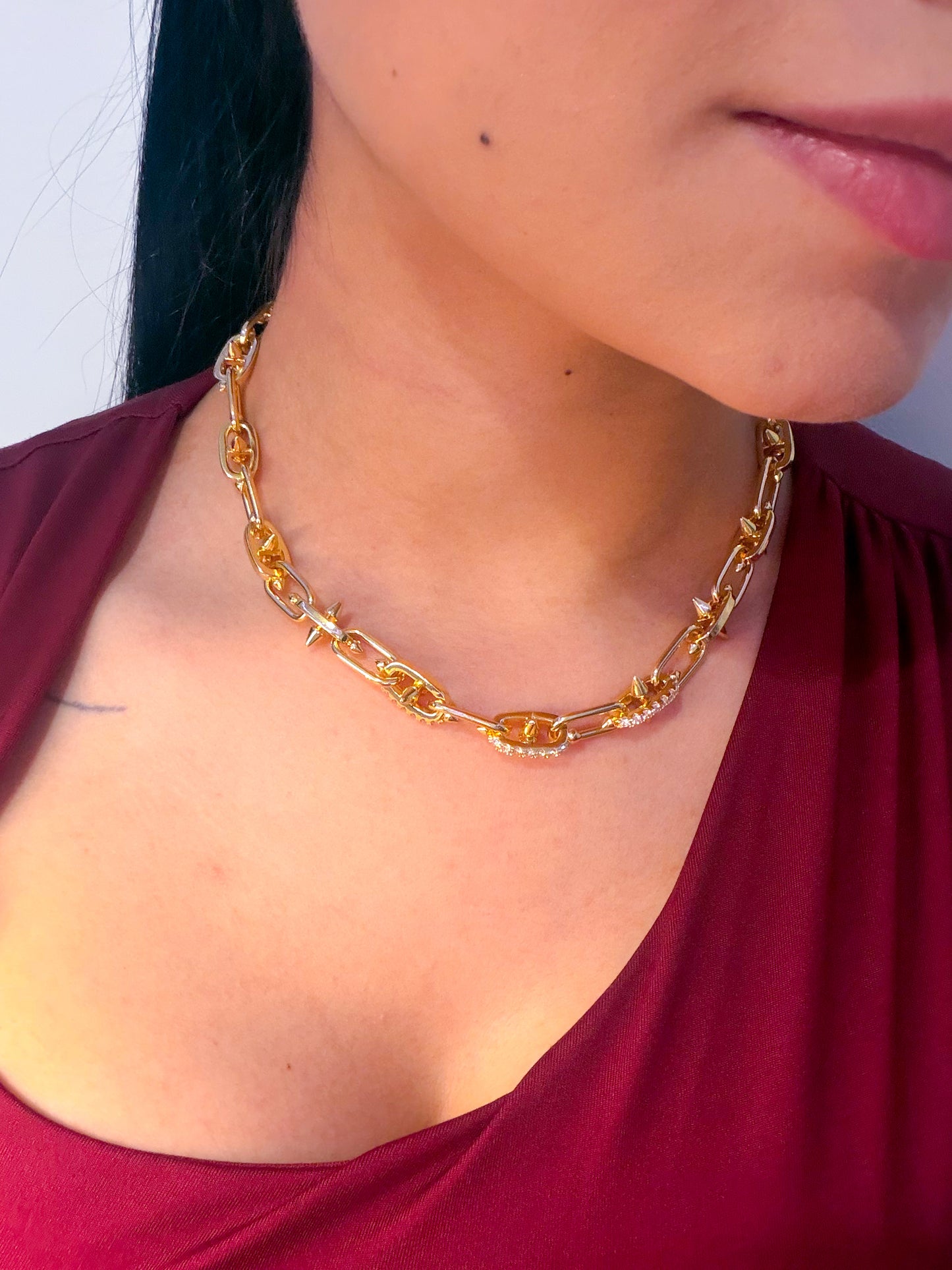 Neckace spike gold plated