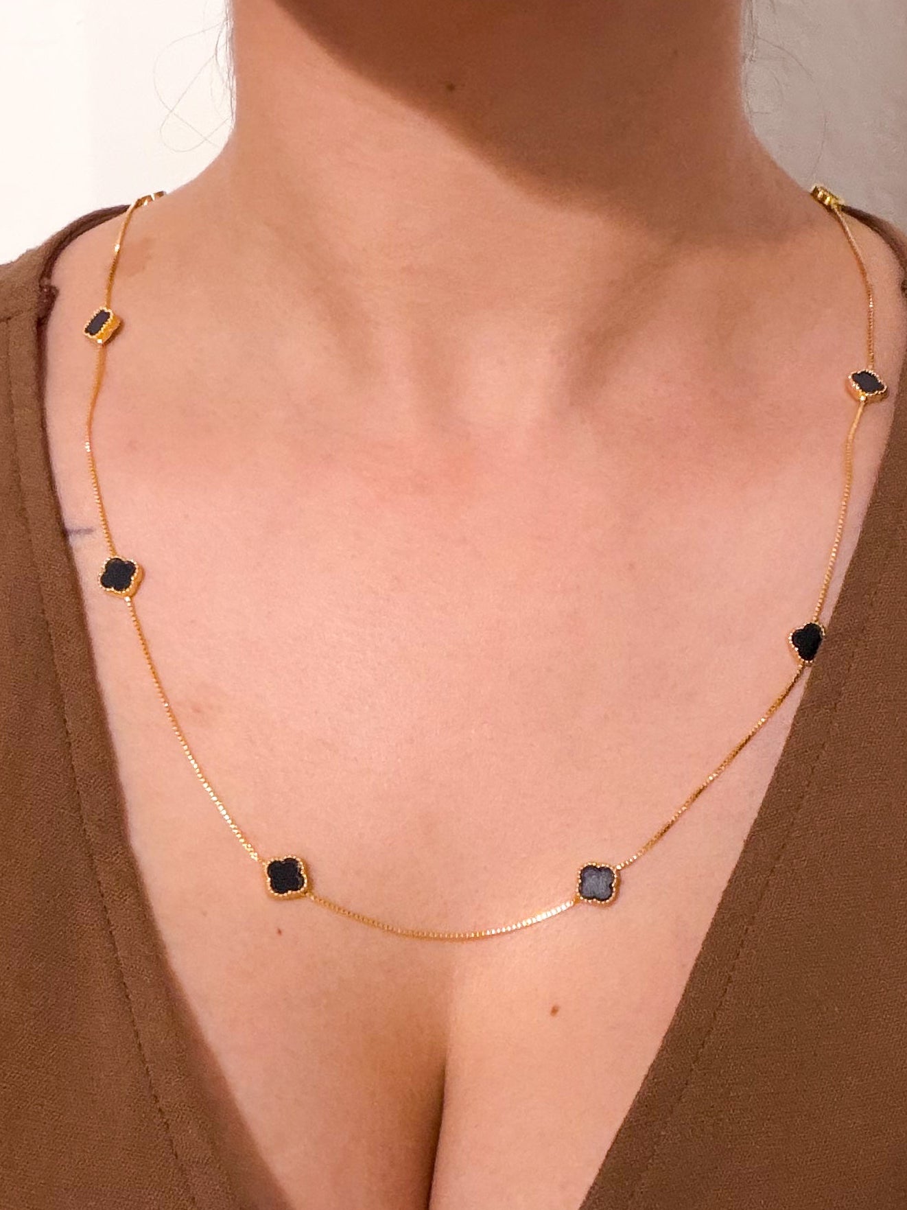 Black Clover necklace gold plated