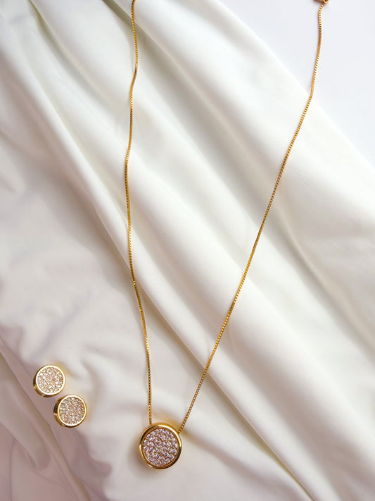 Gold-Plated Necklace and Earrings Set
