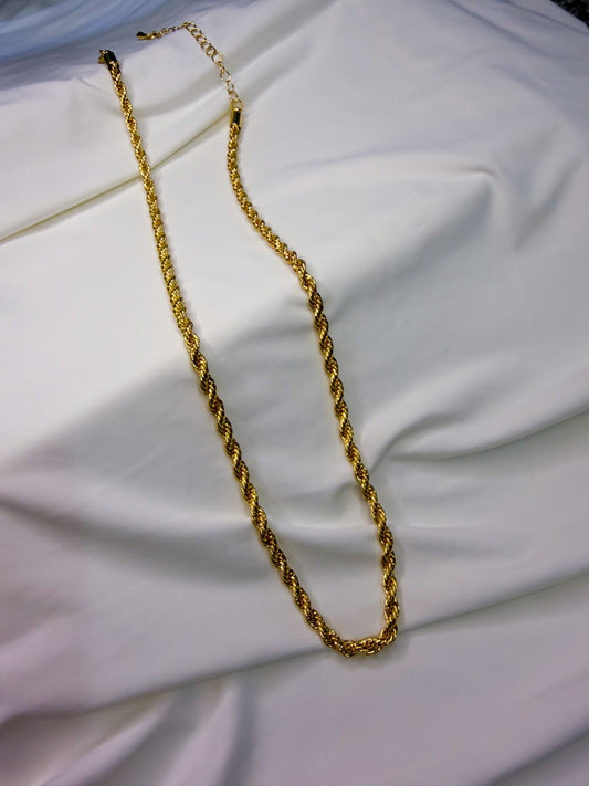 Gold Plated Brazilian Rope Chain Necklace- baiano