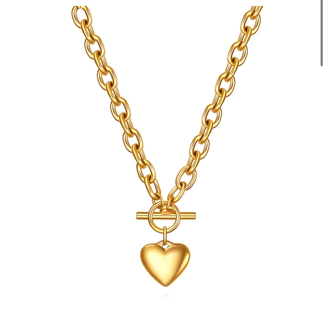 HEART" NECKLACE, GOLD