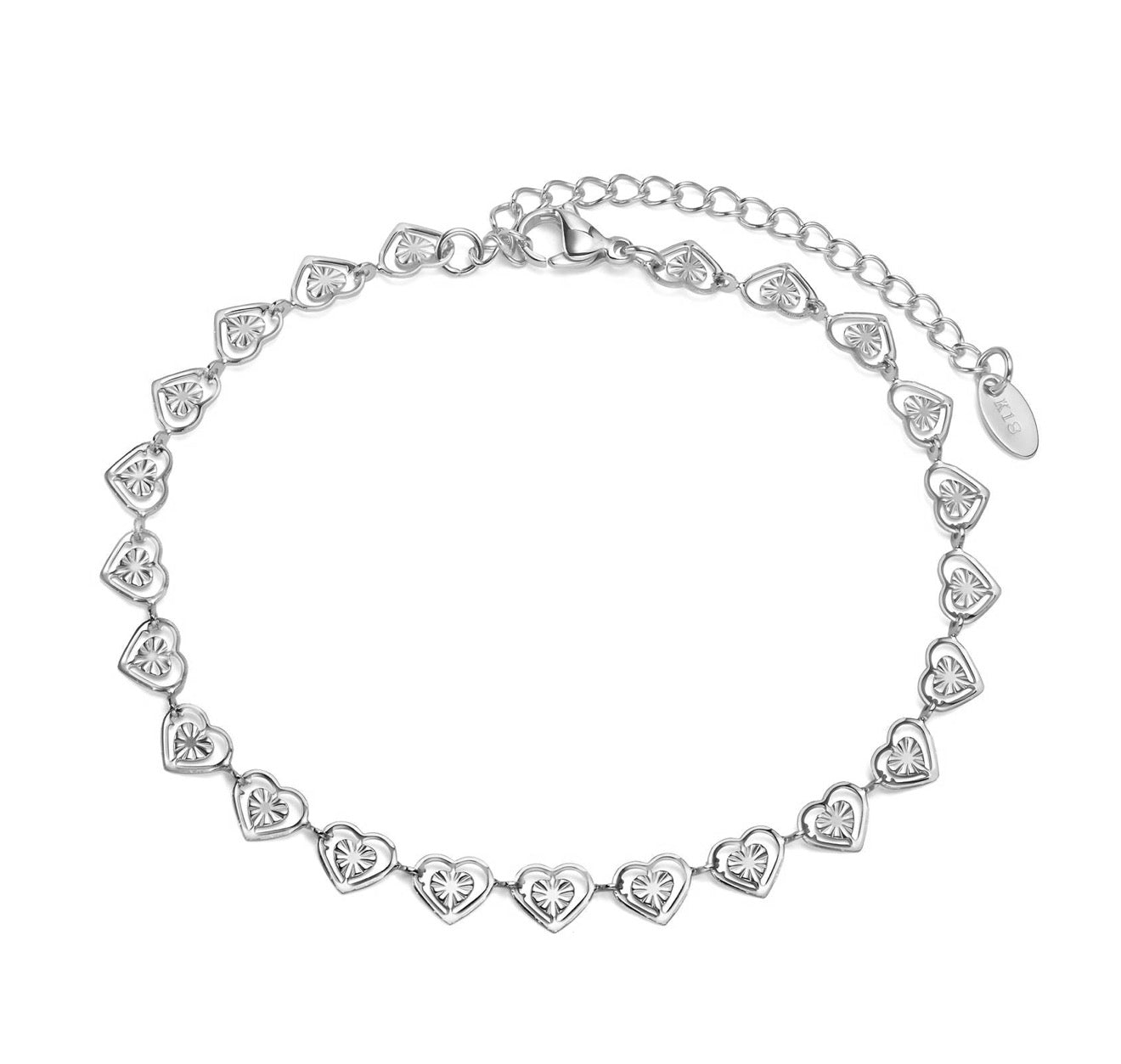 "HEARTS" BRACELET, STAINLESS STEEL