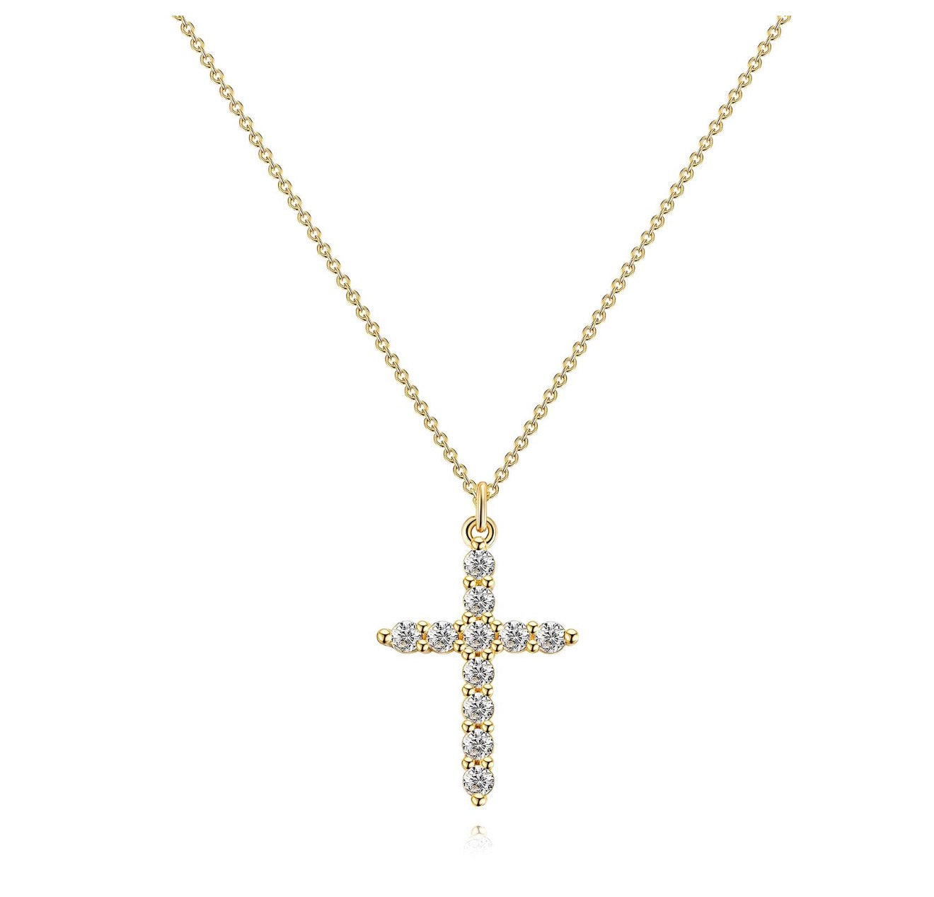 "CROSS" NECKLACE,  GOLD