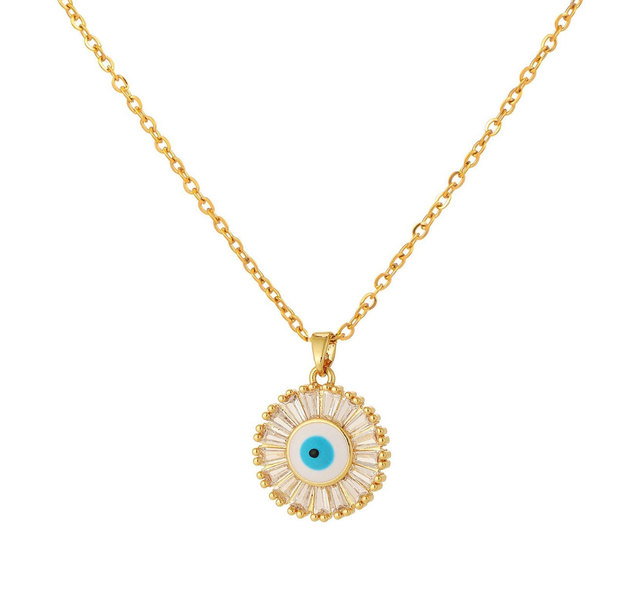 "EVIL EYE" NECKLACE,  GOLD