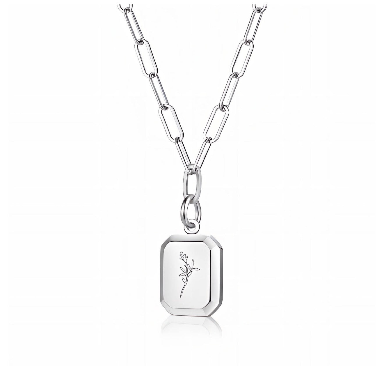 "FLOWER" NECKLACE, STAINLESS STEEL new