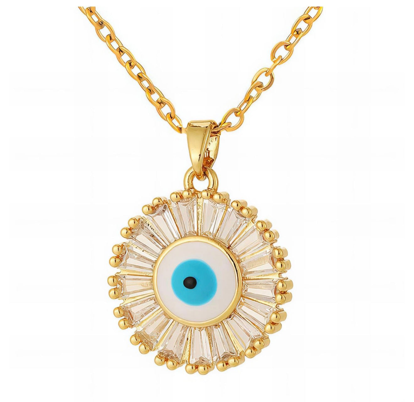 "EVIL EYE" NECKLACE,  GOLD