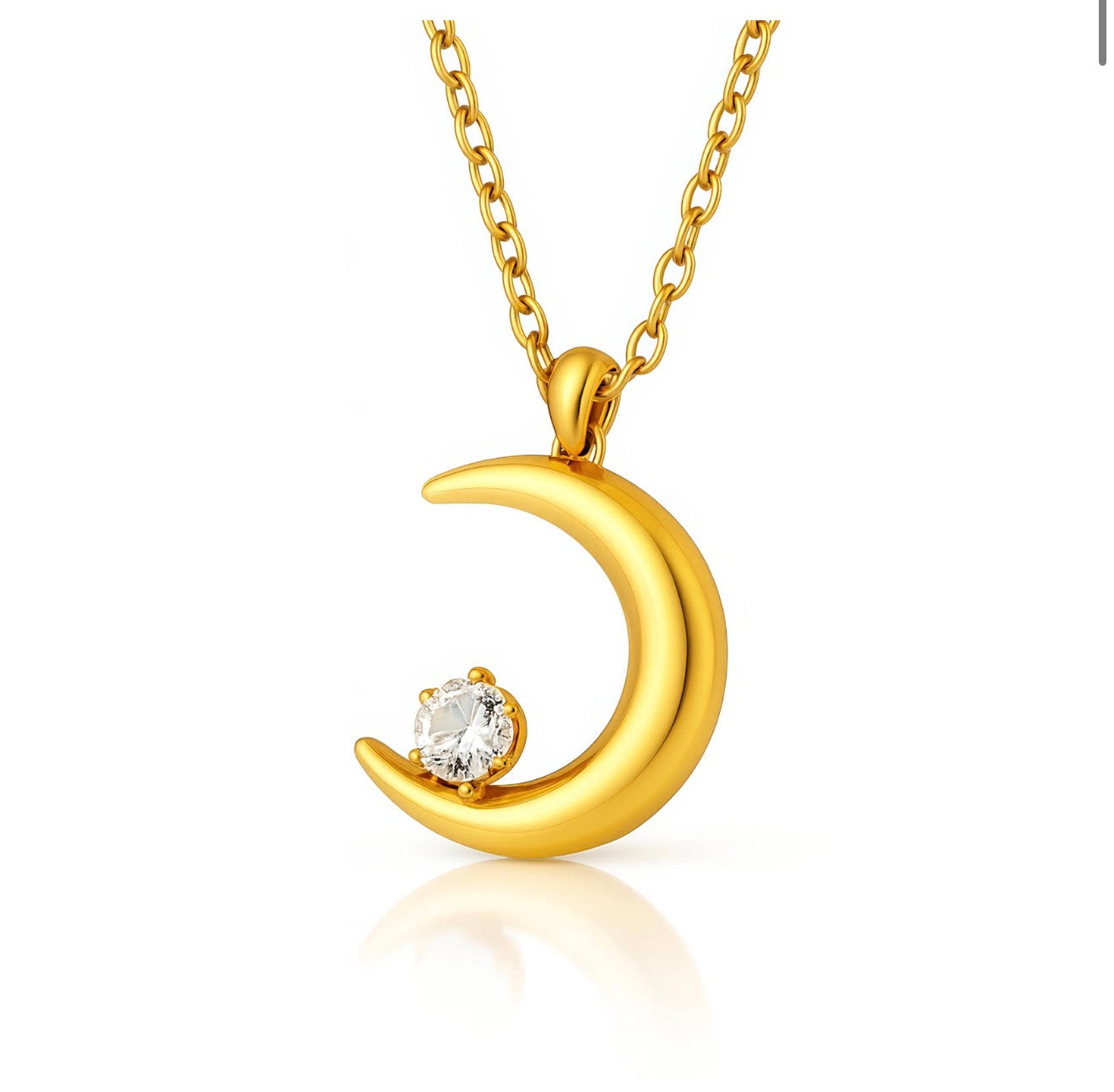 "CRESCENT" NECKLACE, GOLD