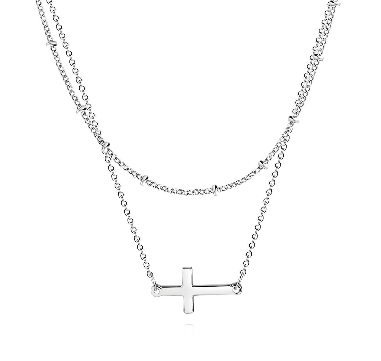 CROSSES" NECKLACE, STAINLESS STEEL