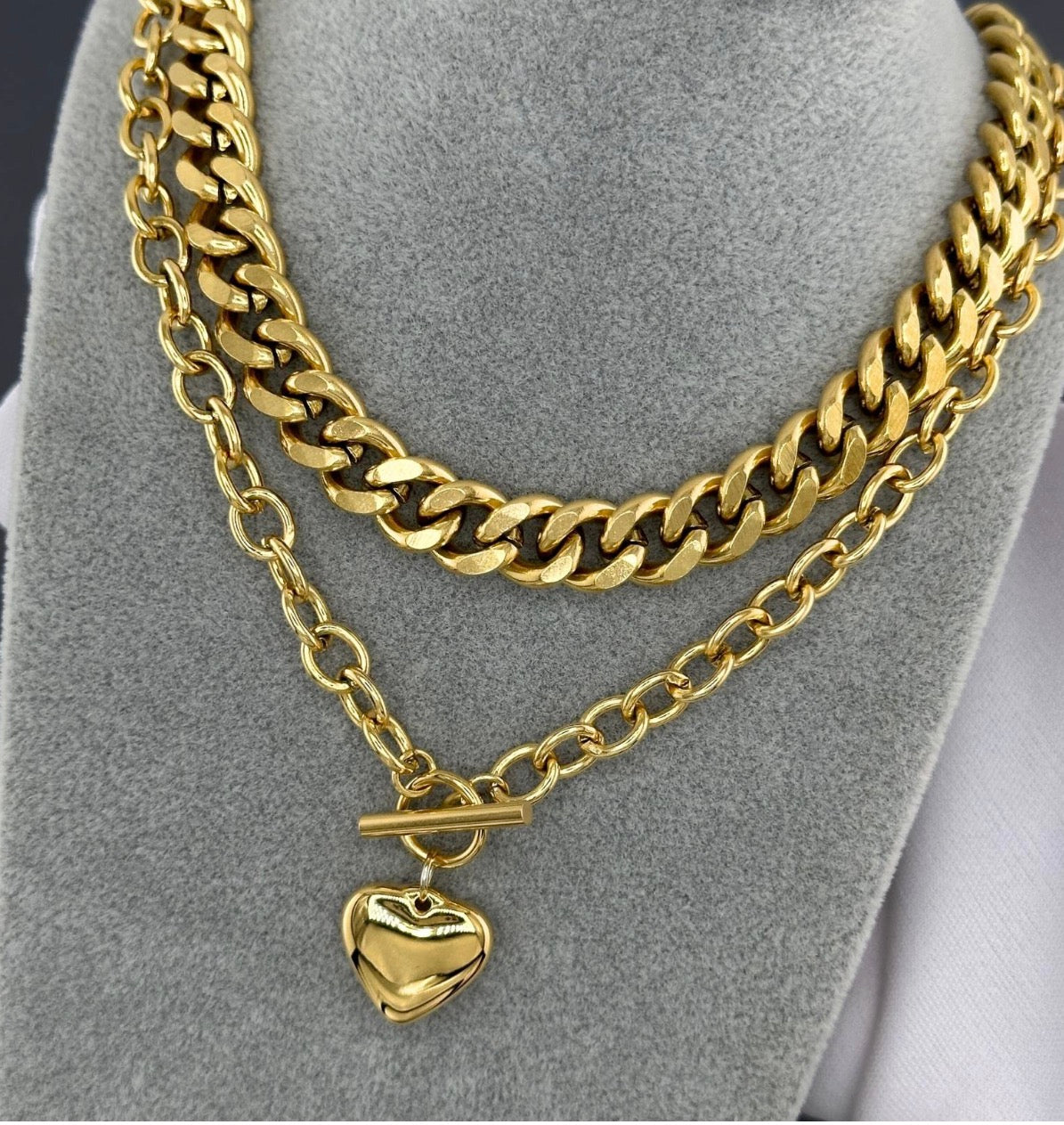 HEART" NECKLACE, GOLD