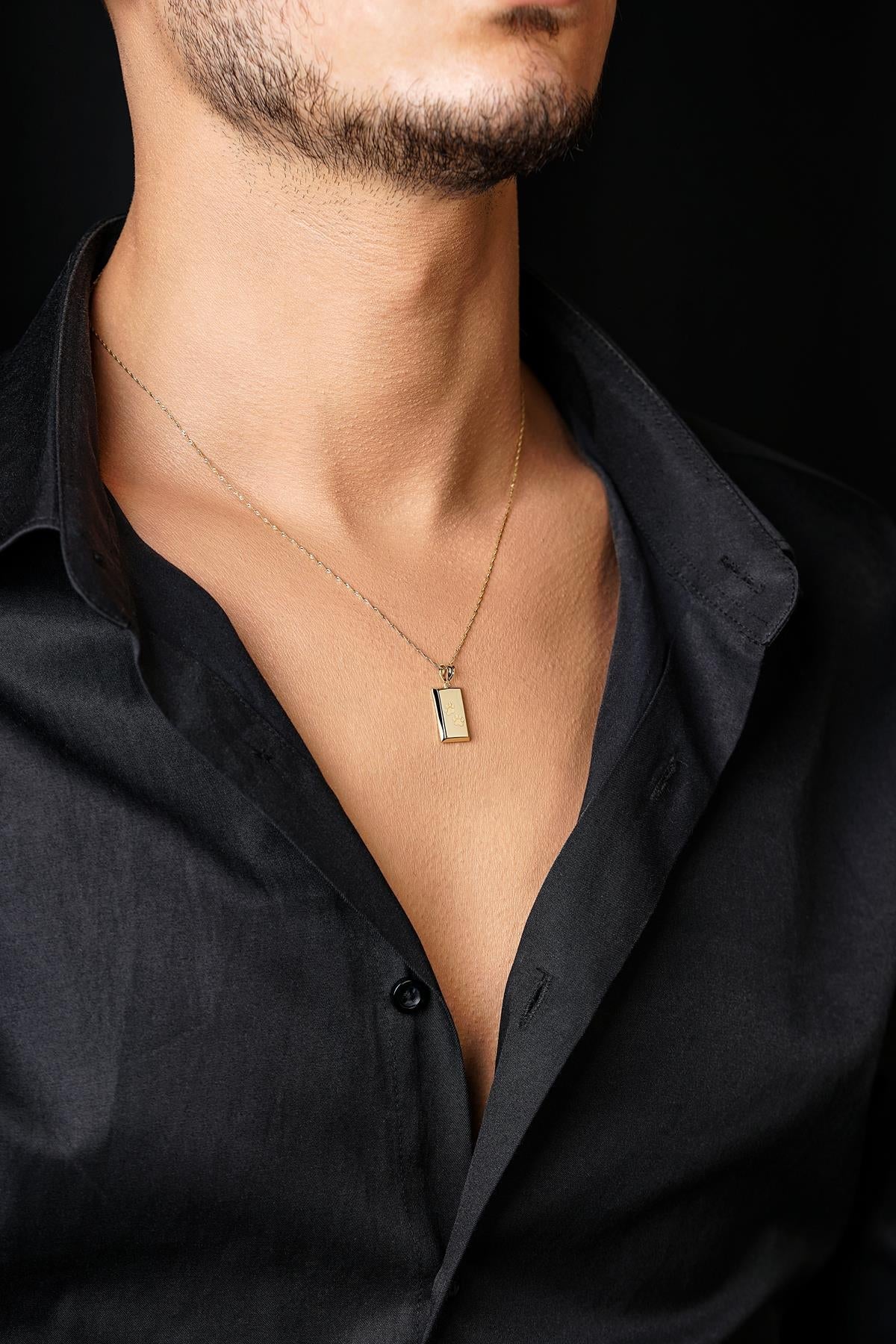 Men's 14K Gold Ingot on Singapore Chain (Cópia 2)