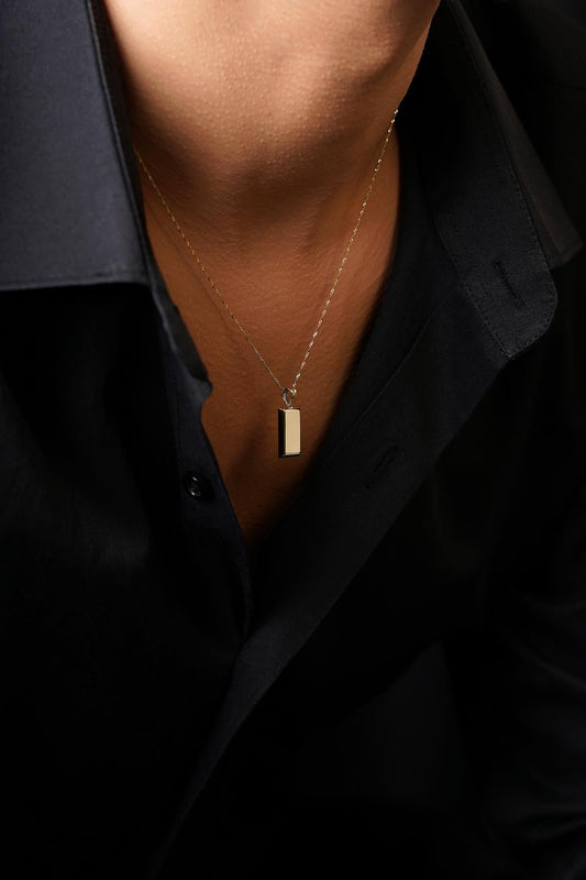 Men's 14K Gold Ingot on Singapore Chain (Cópia 2)
