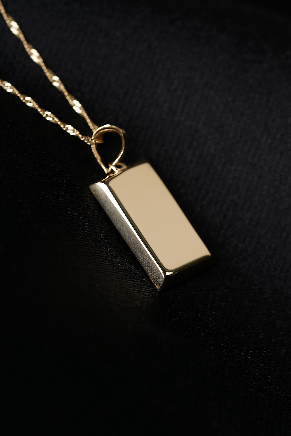 Men's 14K Gold Ingot on Singapore Chain (Cópia 2)