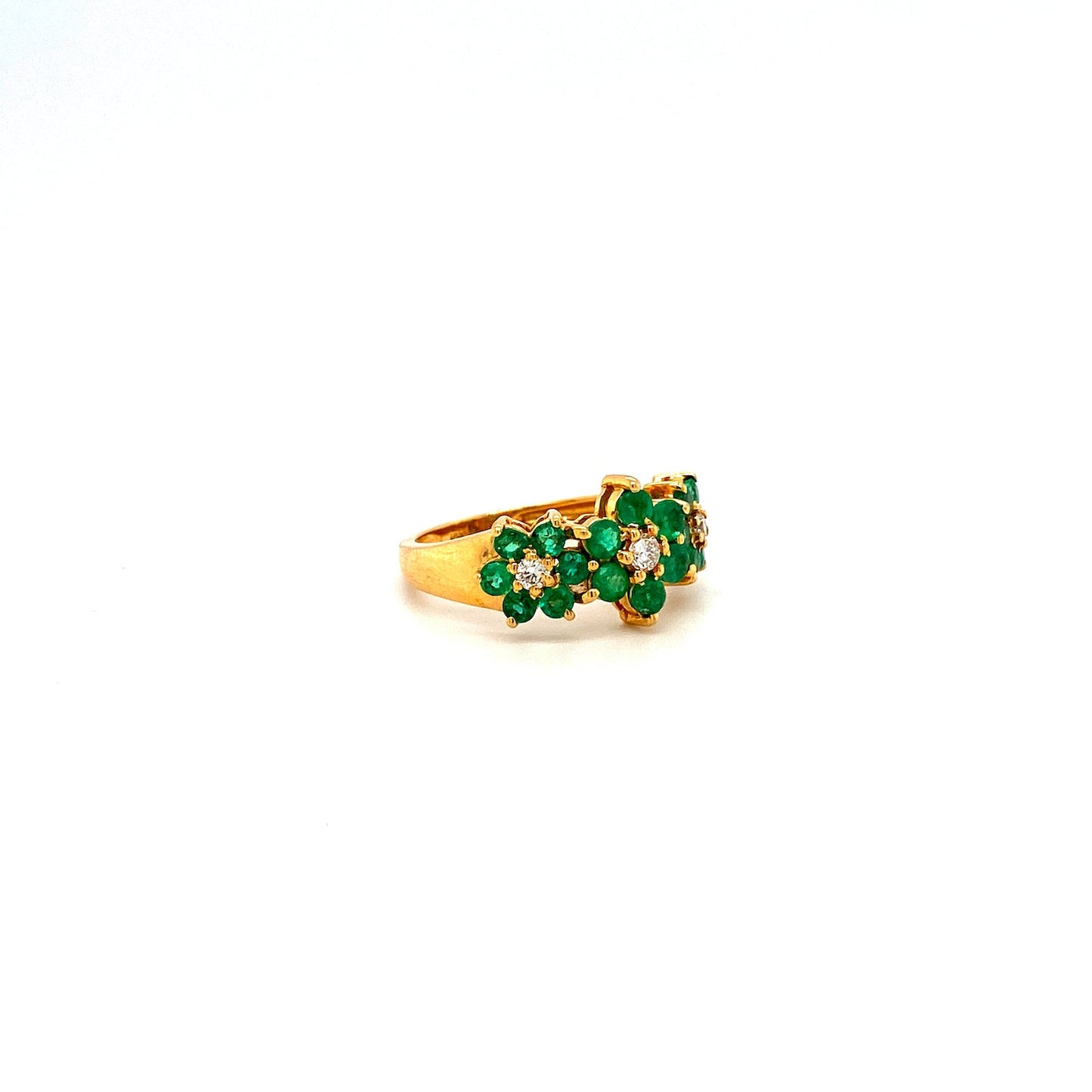 Emerald and Diamond Ring in 18K Yellow Gold - KGR 12587-1