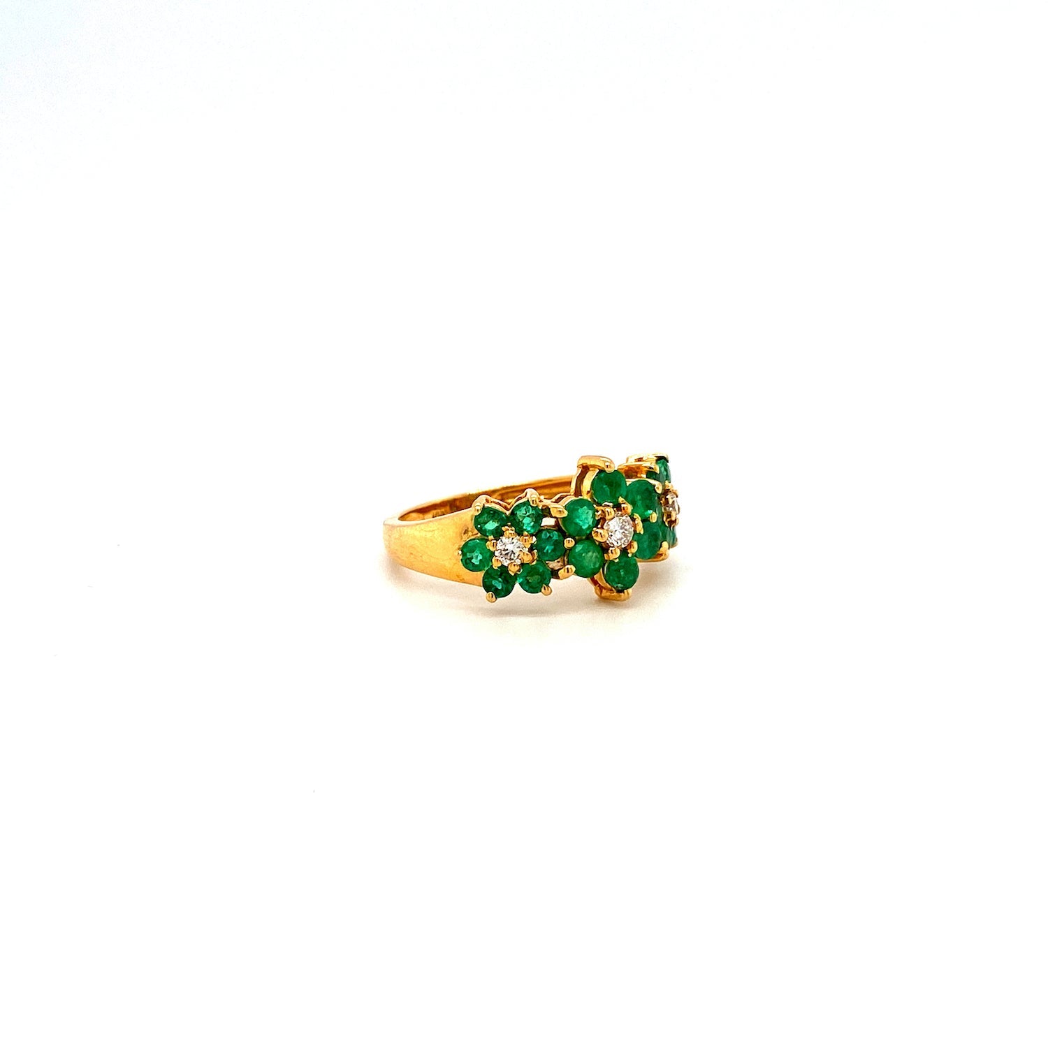 Emerald and Diamond Ring in 18K Yellow Gold - KGR 12587-1