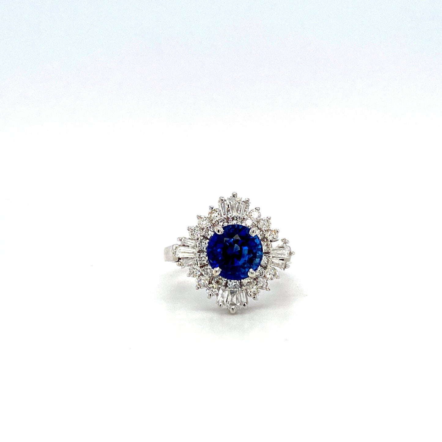 Sapphire and Diamond Ring in 18K White Gold - KGR 16547-0