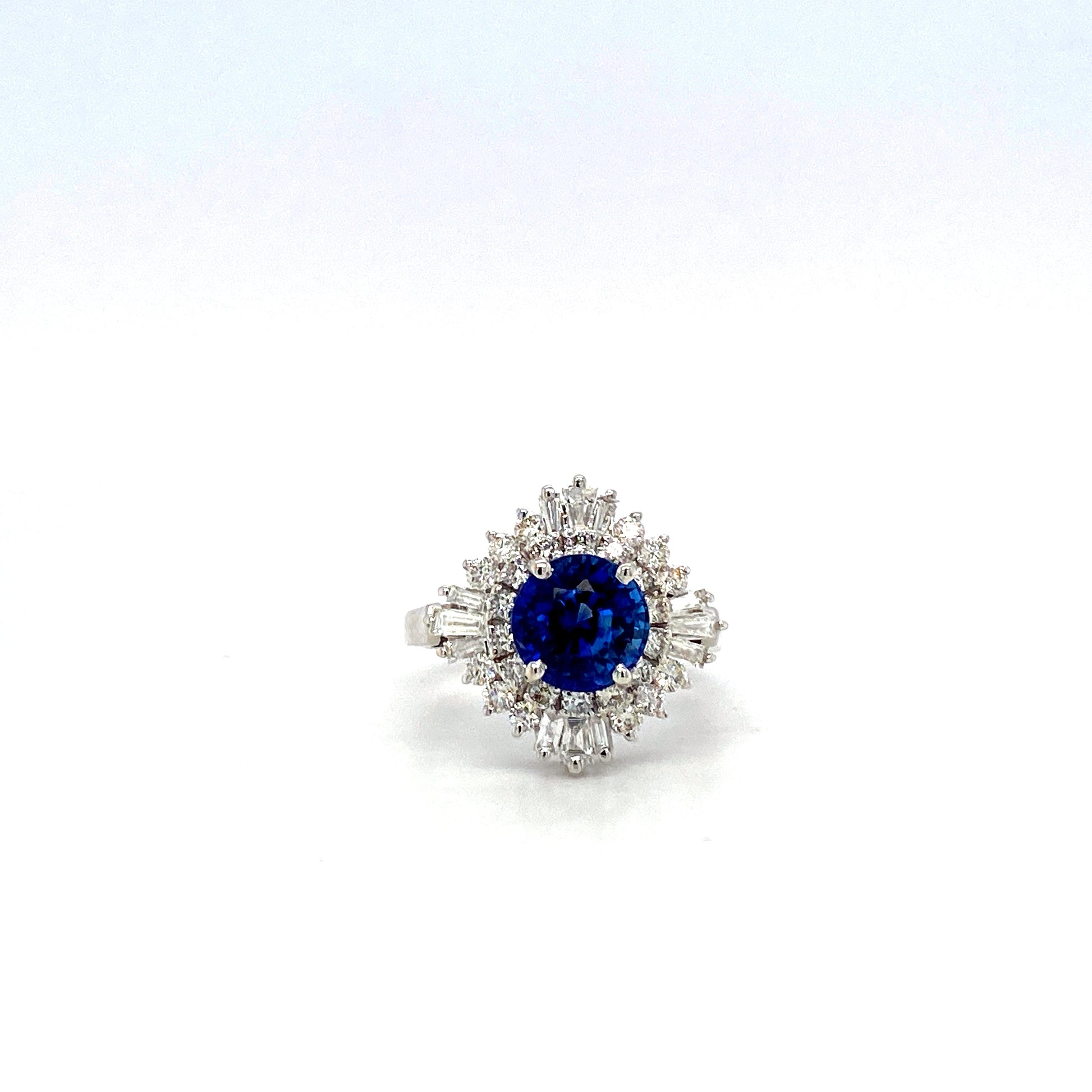 Sapphire and Diamond Ring in 18K White Gold - KGR 16547-0