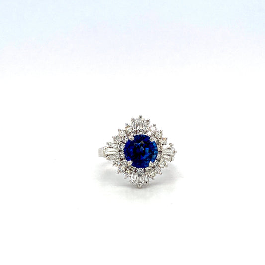 Sapphire and Diamond Ring in 18K White Gold - KGR 16547-0