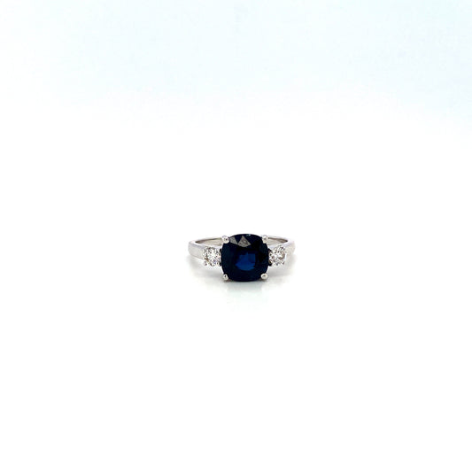 Sapphire and Diamond Ring in 18K White Gold - KGR 16914-0