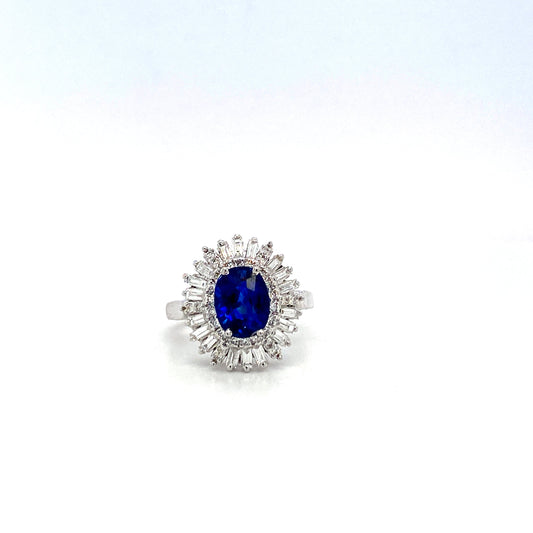 Sapphire and Diamond Ring in 18K White Gold - KGR 16916-0