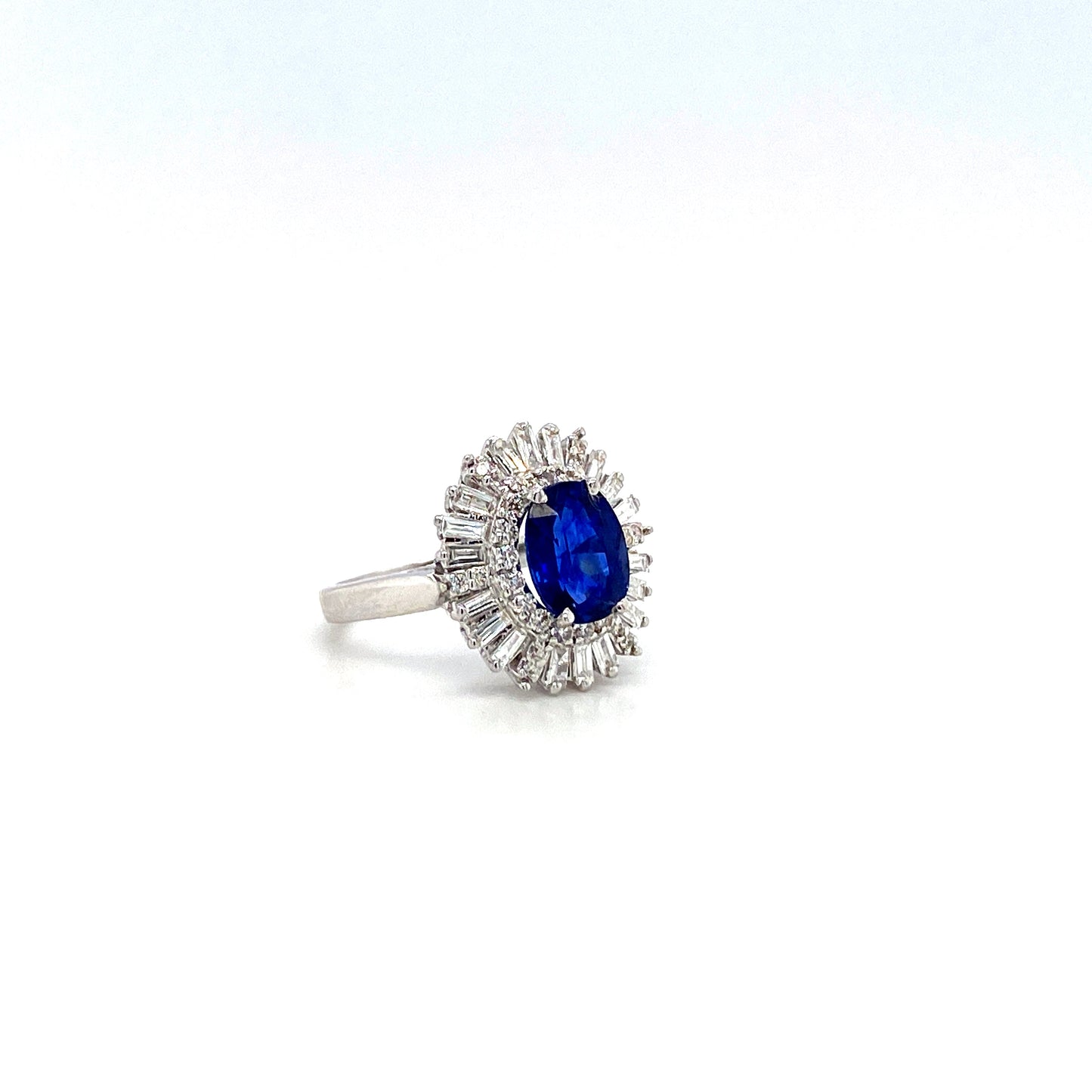 Sapphire and Diamond Ring in 18K White Gold - KGR 16916-1