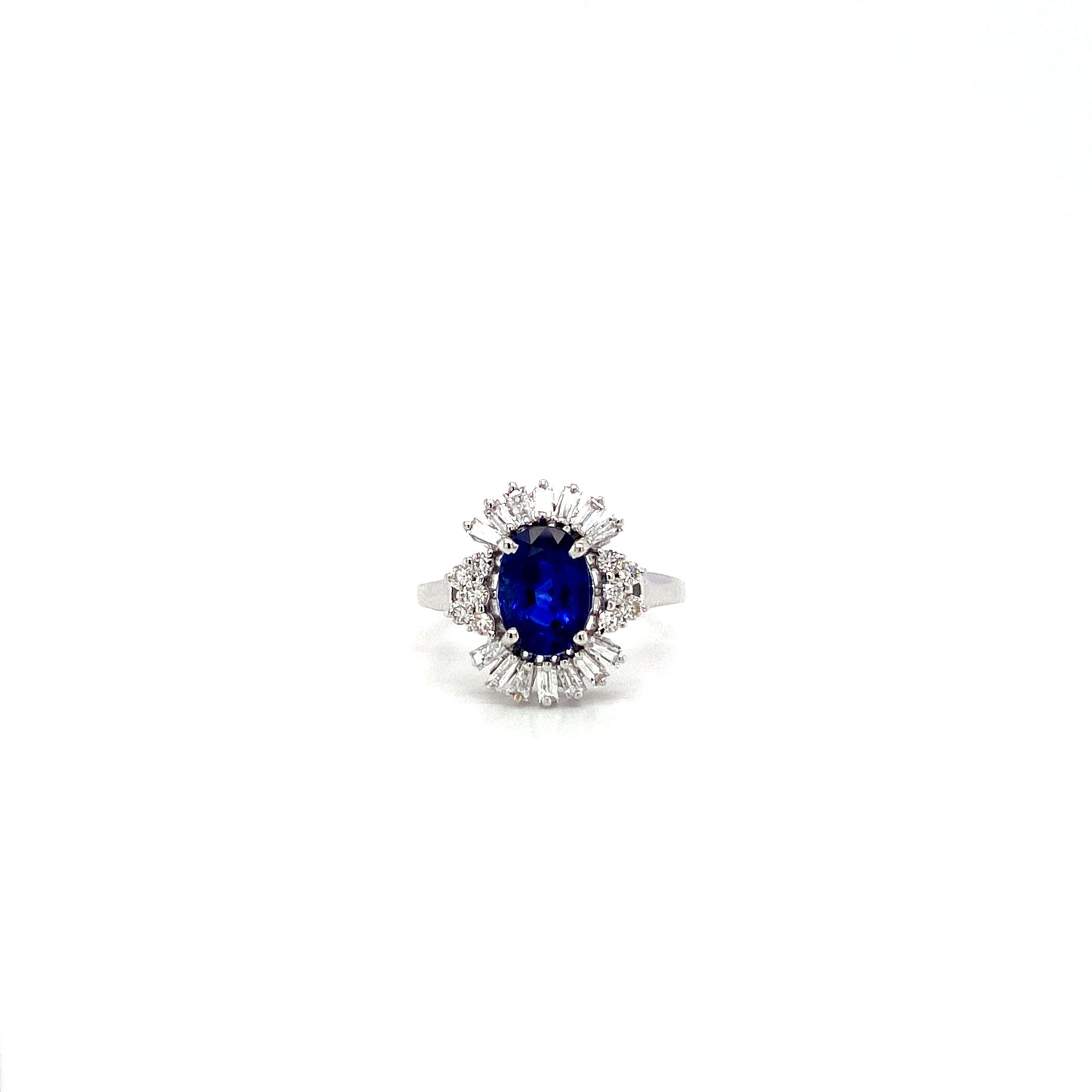 Sapphire and Diamond Ring in 18K White Gold - KGR 16917-0