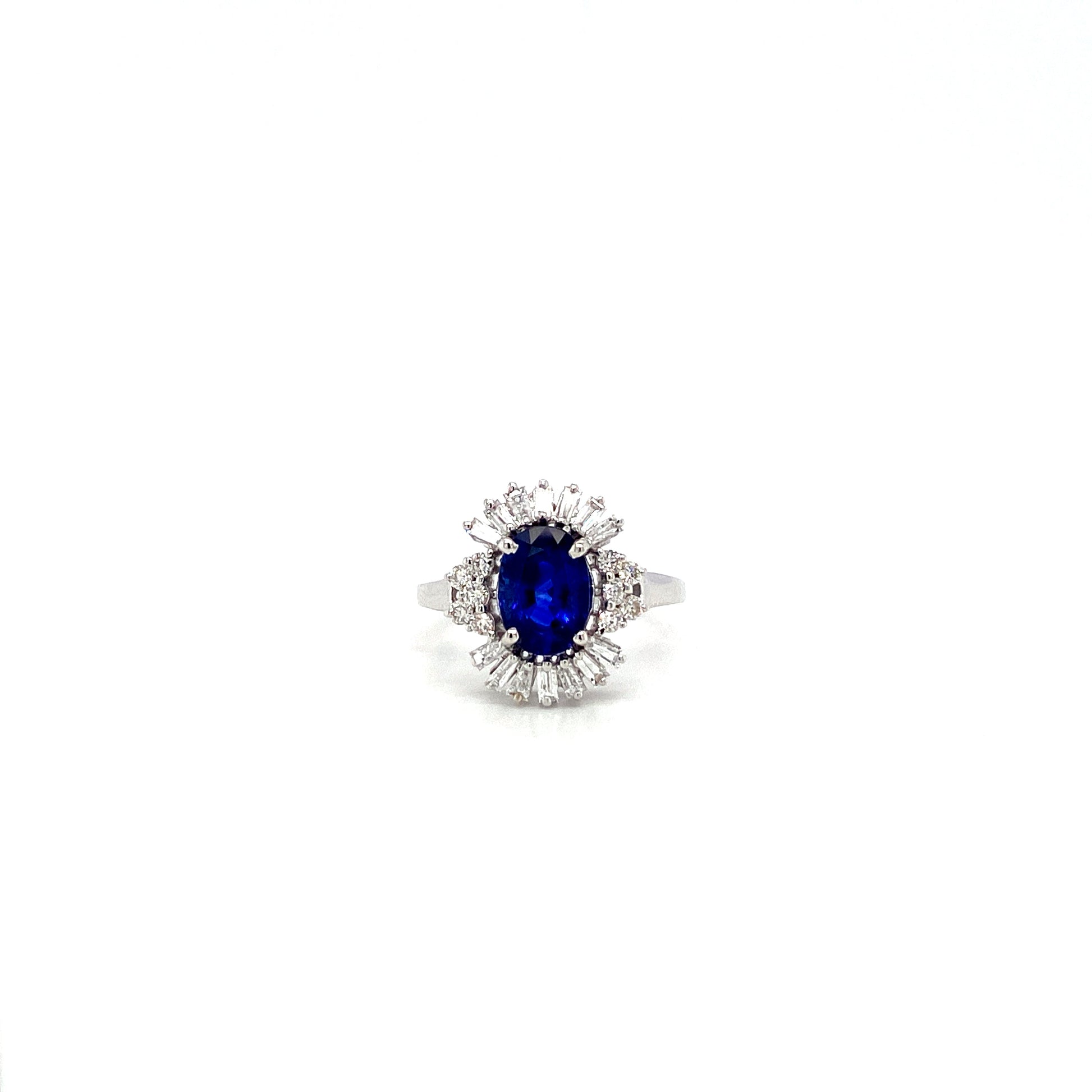 Sapphire and Diamond Ring in 18K White Gold - KGR 16917-0