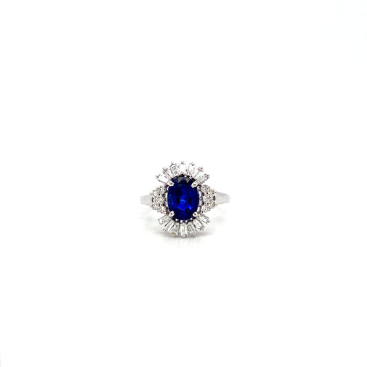 Sapphire and Diamond Ring in 18K White Gold - KGR 16917-0
