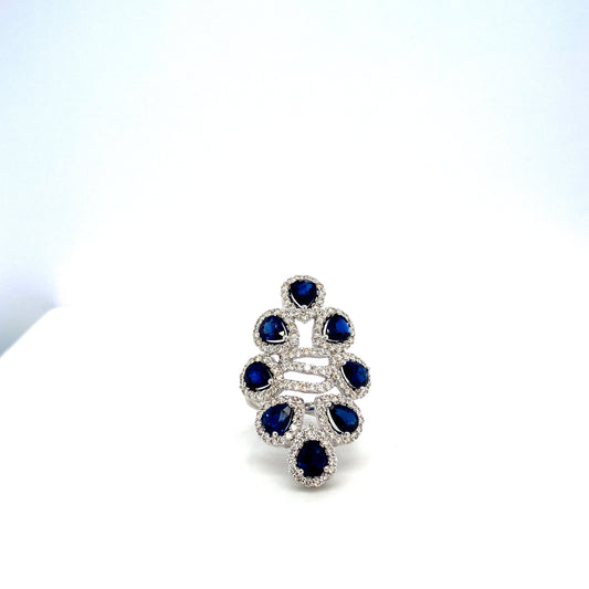 Sapphire and Diamond Ring in 18K White Gold - KGR 16919-0