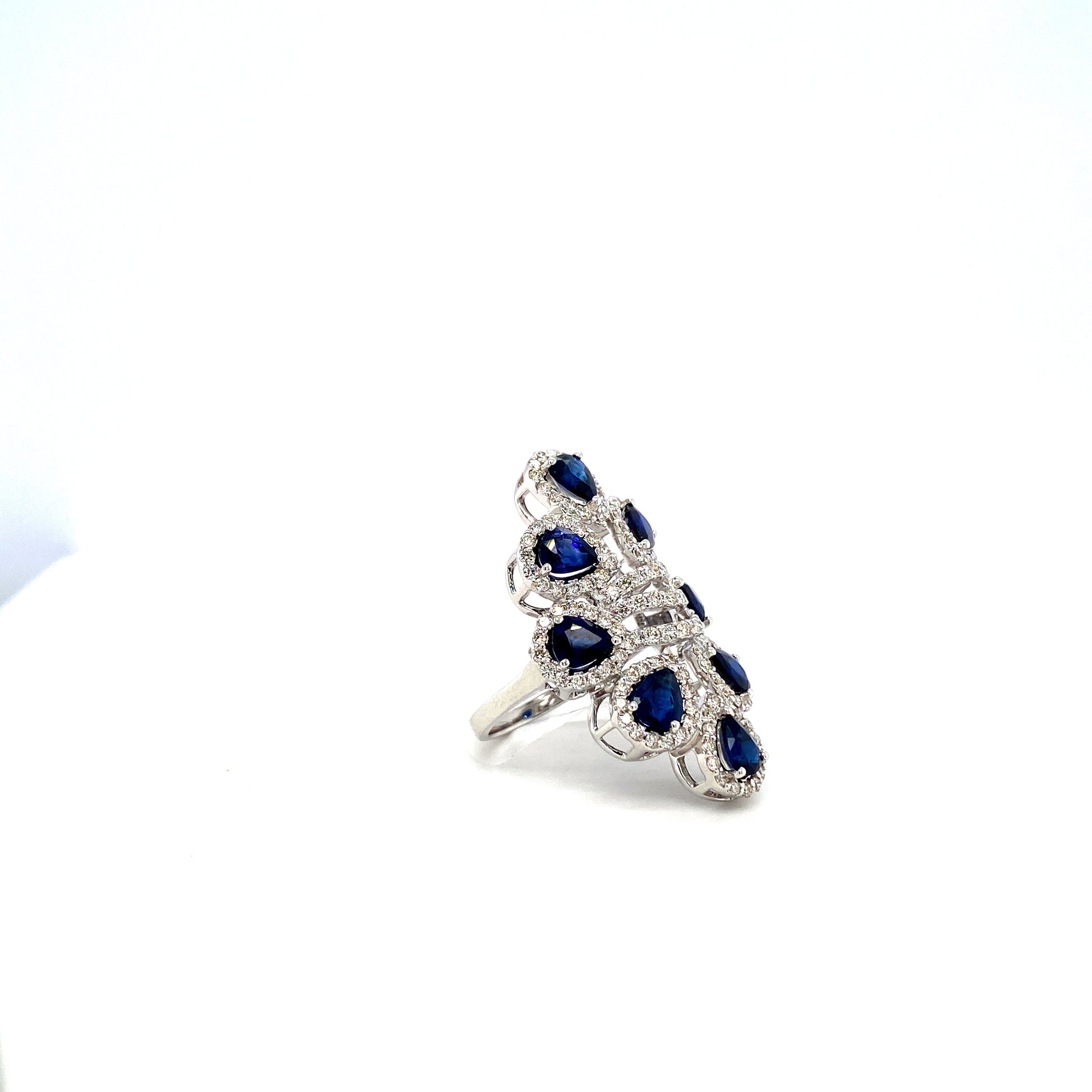 Sapphire and Diamond Ring in 18K White Gold - KGR 16919-1