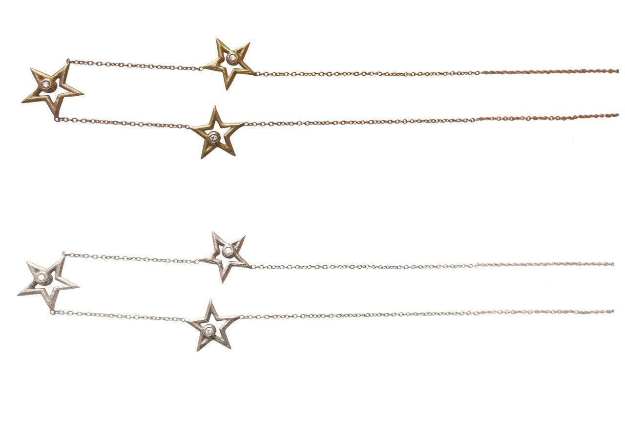 Stars- Three Stars Necklace-18K gold with diamonds-6