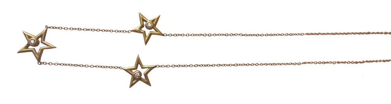 Stars- Three Stars Necklace-18K gold with diamonds-1