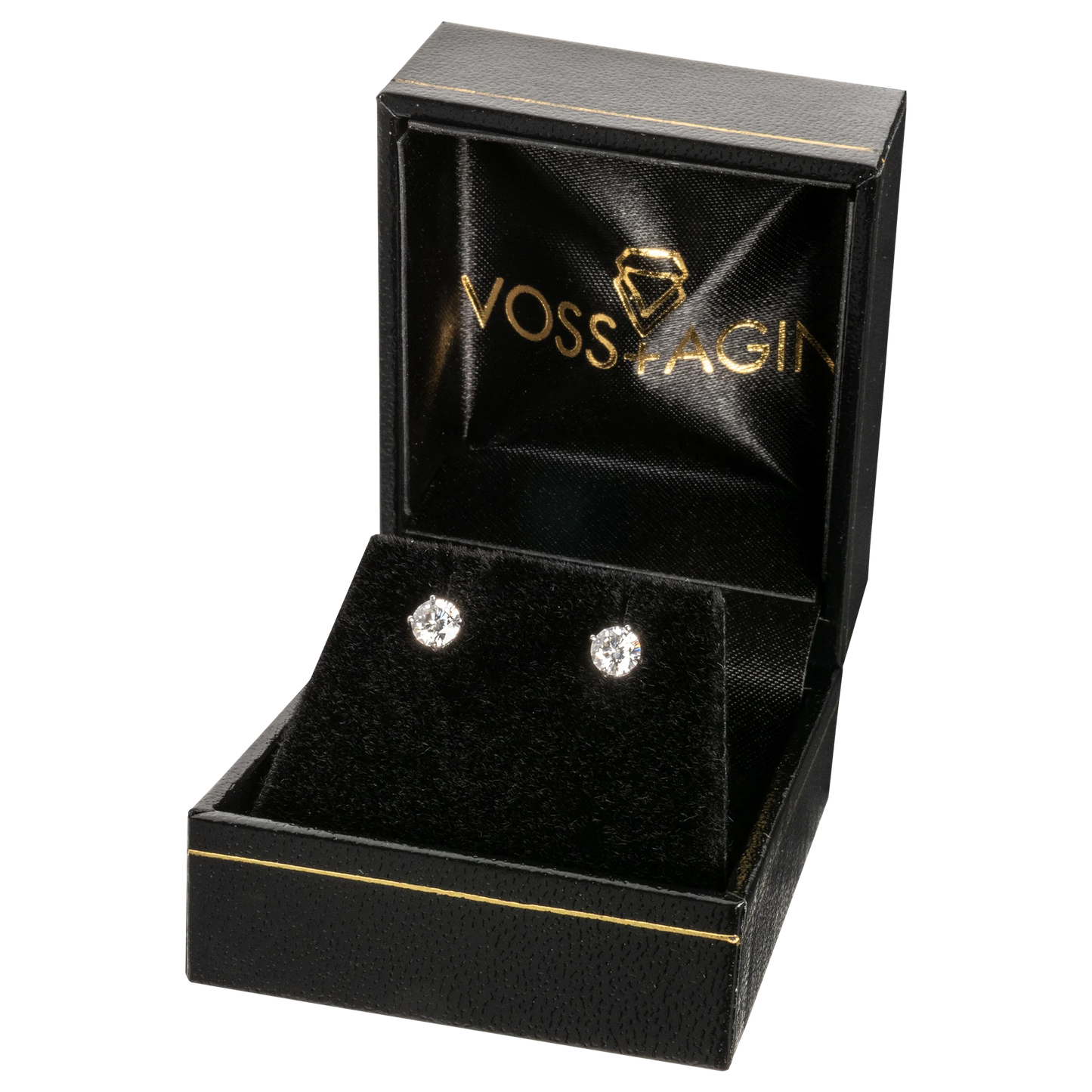 1 CTW AGI Certified Lab Grown Diamond Halo Stud Earrings in 14K White Gold (F-G/VS)