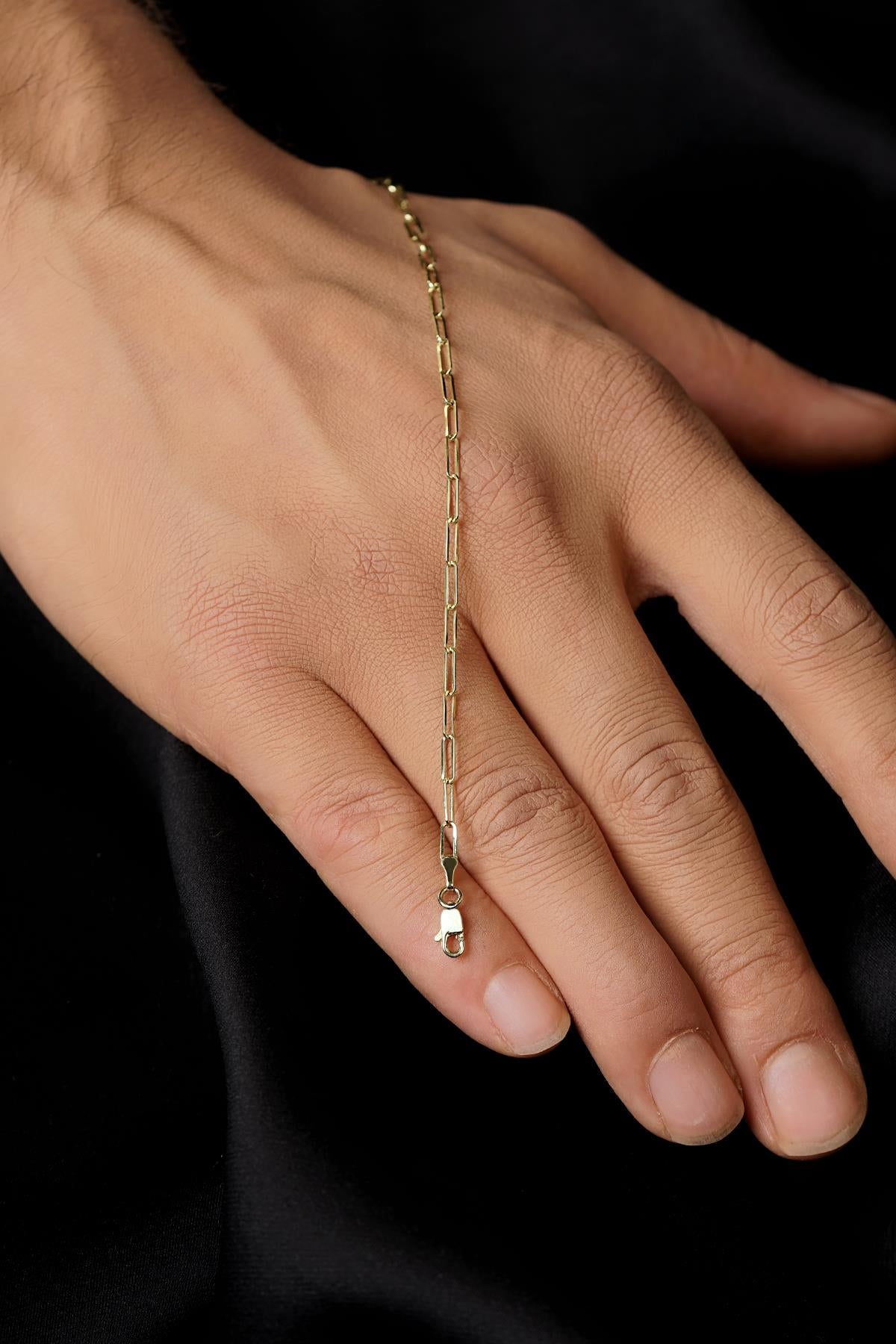 Men's 14ct Gold Paperclip Link Bracelet