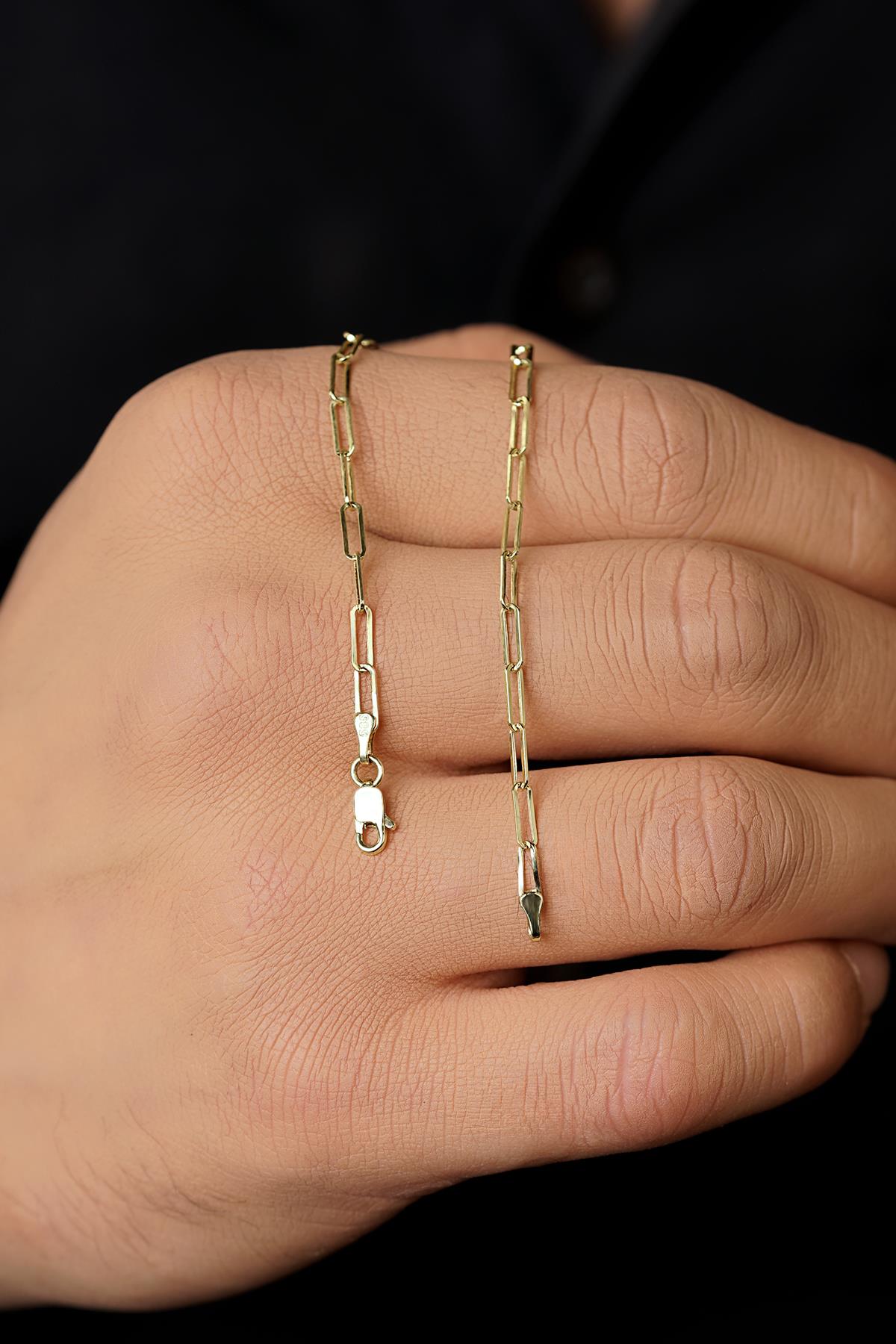 Men's 14ct Gold Paperclip Link Bracelet