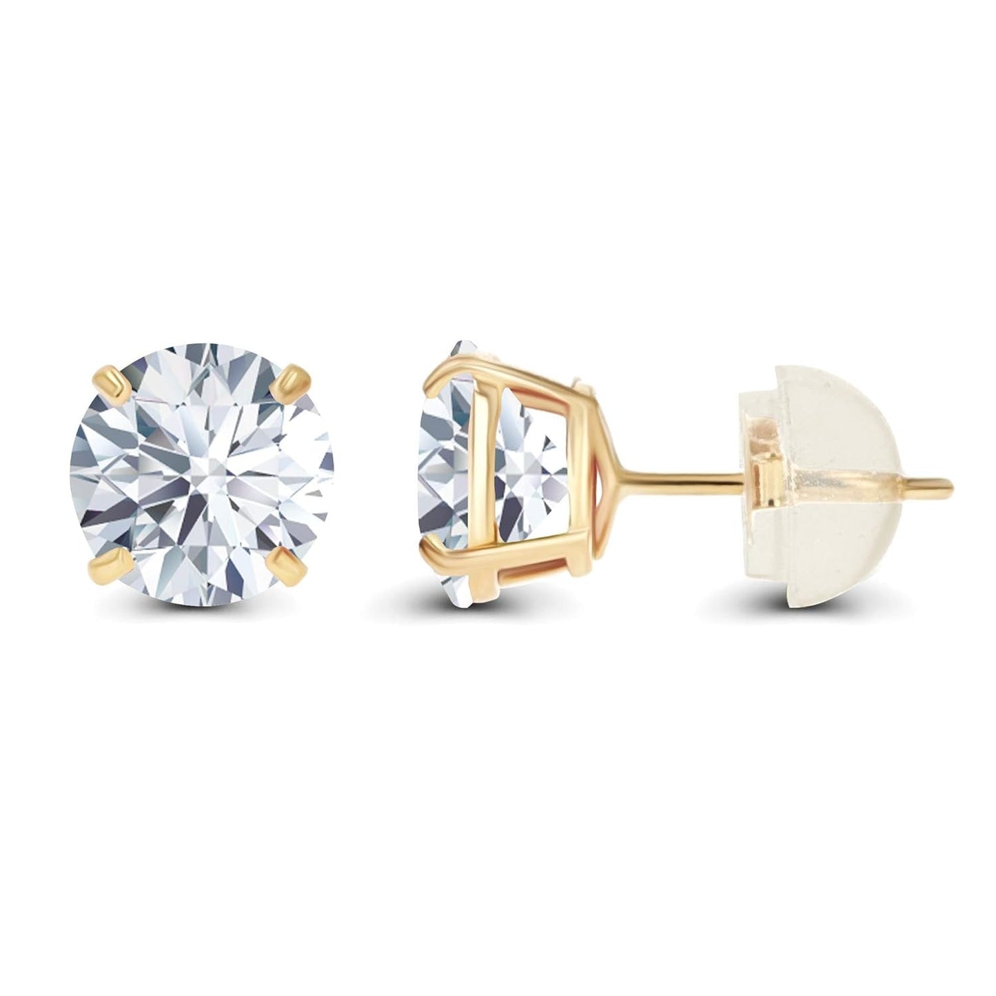 3.00 CTW AGI-Certified Lab-Grown Diamond Stud Earrings in solid 14K Gold – G Color, VS Clarity